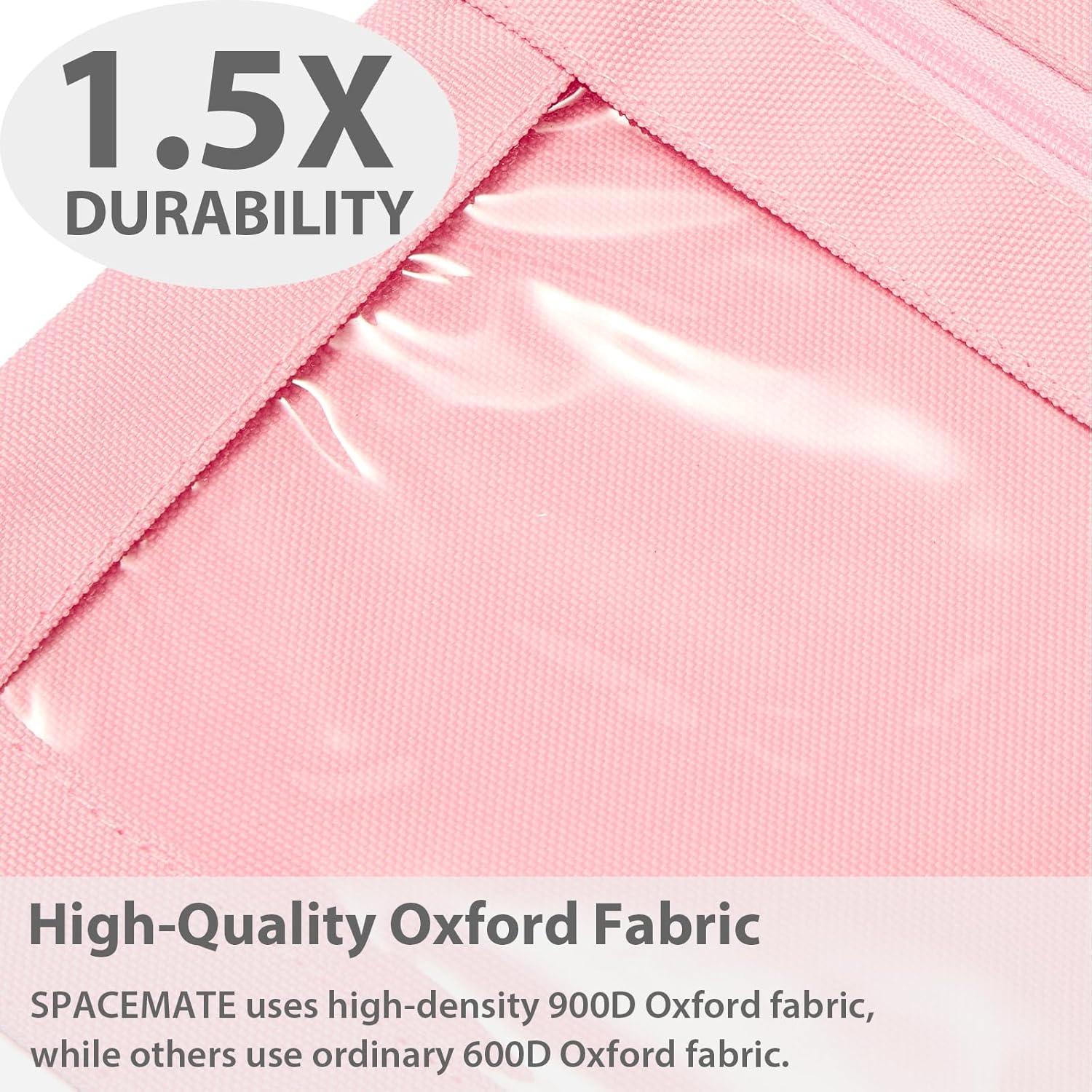 imageSPACEMATE 2 Pack Binder Pencil Pouch Case Box Bag for 3 Ring Binder School Supplies Girls Boys Kids Clear Preppy Stuff Large Aesthetic Pen Organizer Back to College Stationary Light PurpleLight Pink