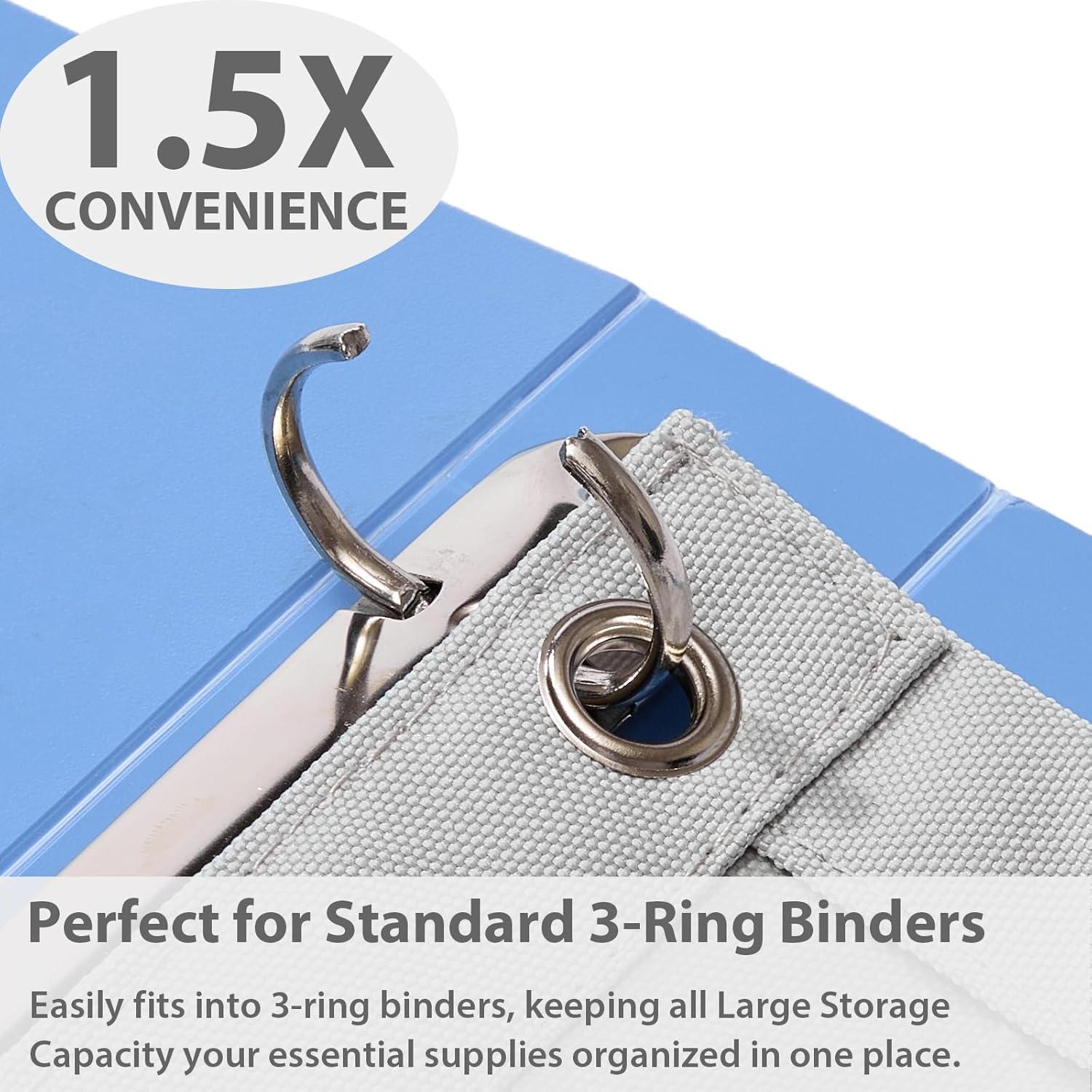 imageSPACEMATE 2 Pack Binder Pencil Pouch Case Box Bag for 3 Ring Binder School Supplies Girls Boys Kids Clear Preppy Stuff Large Aesthetic Pen Organizer Back to College Stationary Light PurpleGray