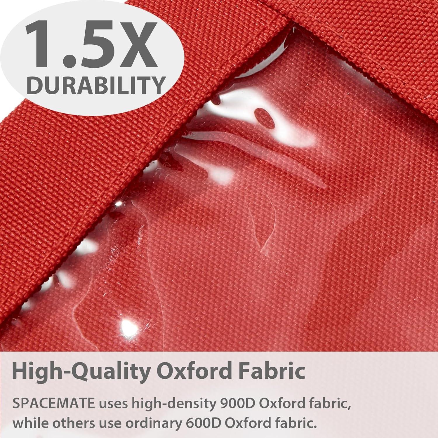 imageSPACEMATE 2 Pack Binder Pencil Pouch Case Box Bag for 3 Ring Binder School Supplies Girls Boys Kids Clear Preppy Stuff Large Aesthetic Pen Organizer Back to College Stationary Light PurpleRed