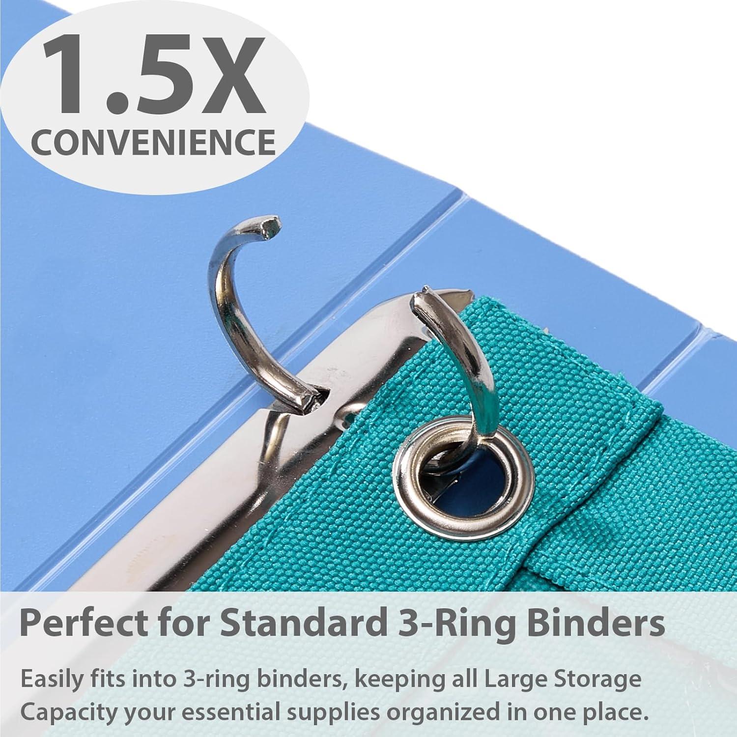 imageSPACEMATE 2 Pack Binder Pencil Pouch Case Box Bag for 3 Ring Binder School Supplies Girls Boys Kids Clear Preppy Stuff Large Aesthetic Pen Organizer Back to College Stationary Light PurpleTeal