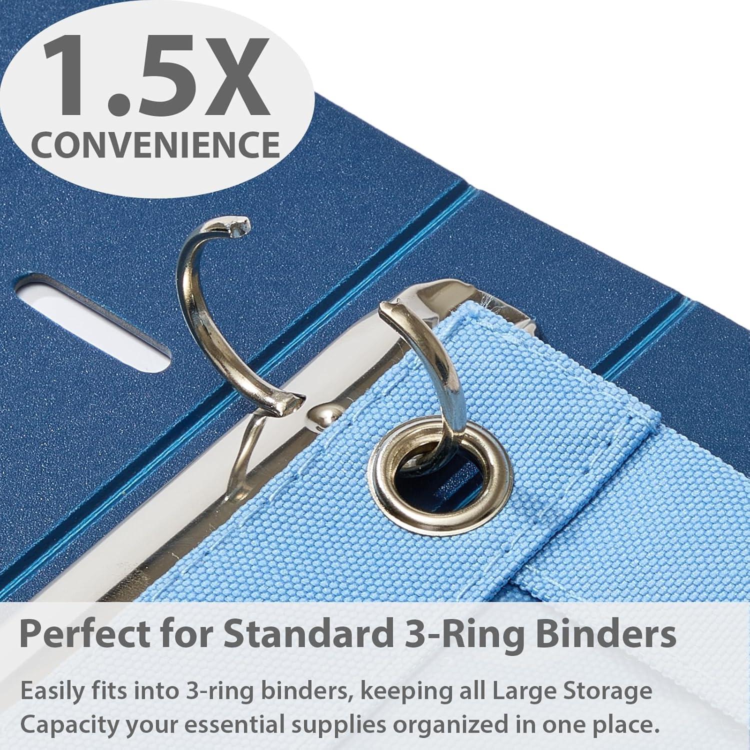 imageSPACEMATE 2 Pack Binder Pencil Pouch Case Box Bag for 3 Ring Binder School Supplies Girls Boys Kids Clear Preppy Stuff Large Aesthetic Pen Organizer Back to College Stationary Light PurpleCornflower Blue