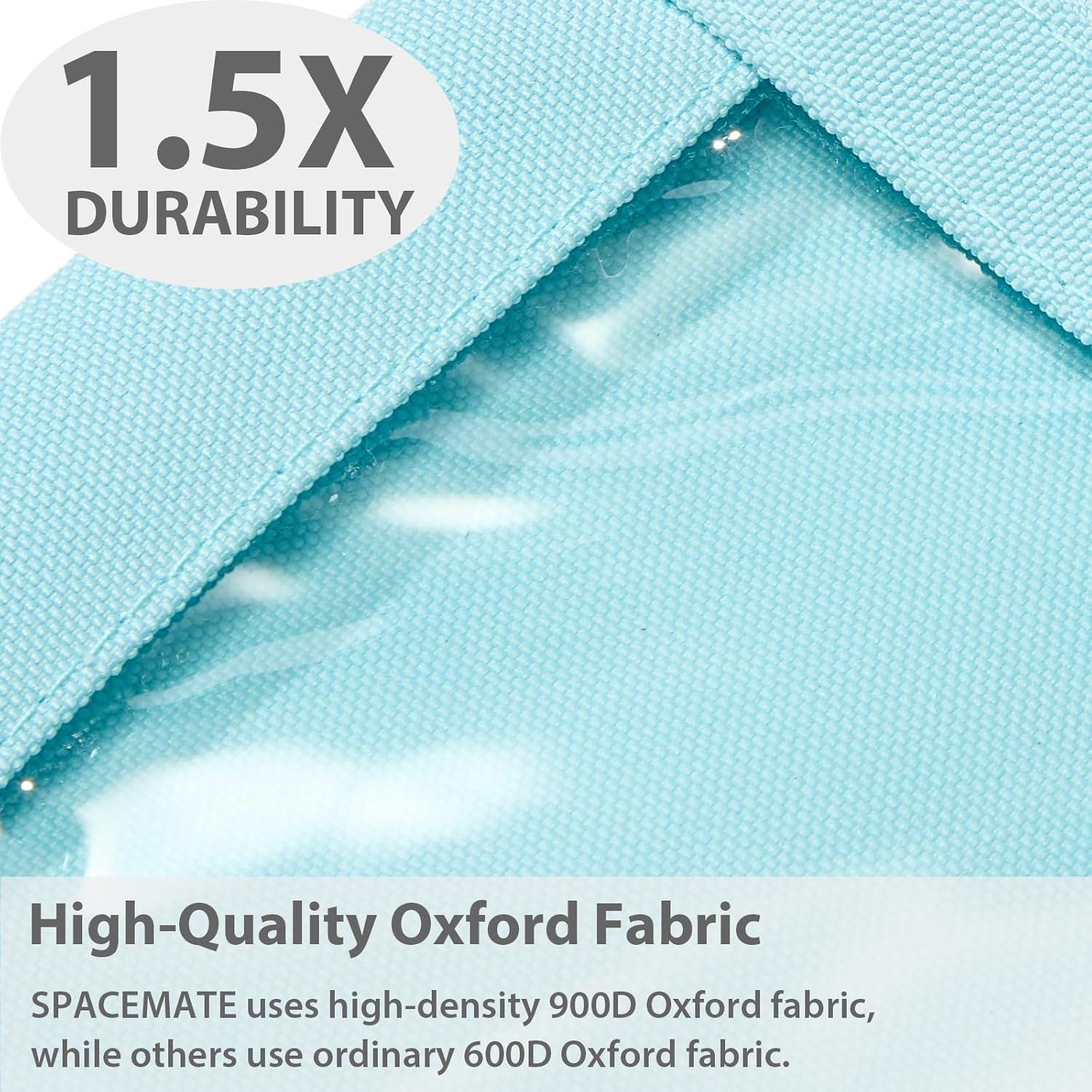 imageSPACEMATE Binder Pencil Pouch Case Box Bag for 3 Ring Binder School Supplies Girls Boys Kids Clear Preppy Stuff Large Aesthetic Pen Organizer Back to College Stationary 1 Pack GrayEggshell Blue