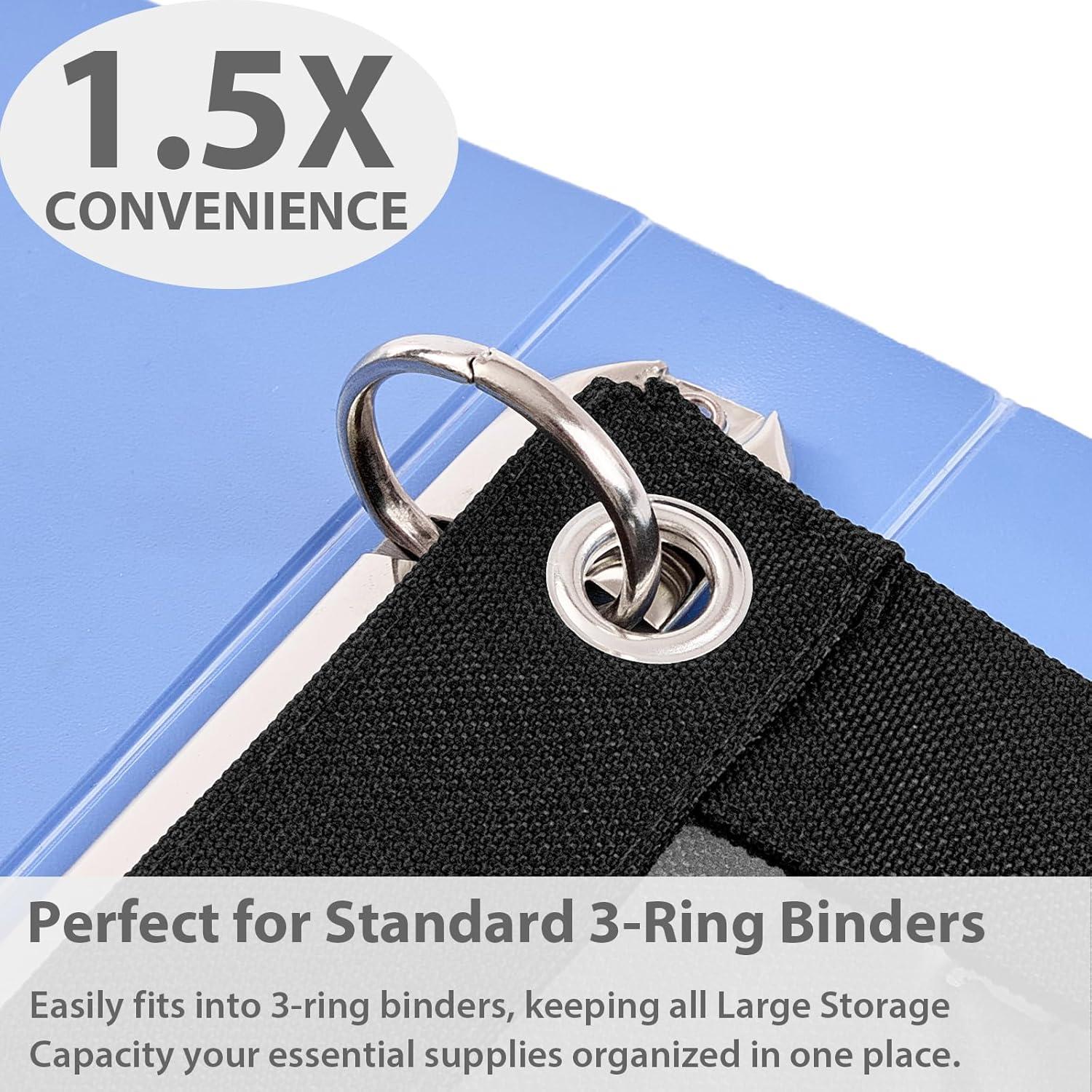 imageSPACEMATE Binder Pencil Pouch Case Box Bag for 3 Ring Binder School Supplies Girls Boys Kids Clear Preppy Stuff Large Aesthetic Pen Organizer Back to College Stationary 1 Pack Coal BlackCoal Black