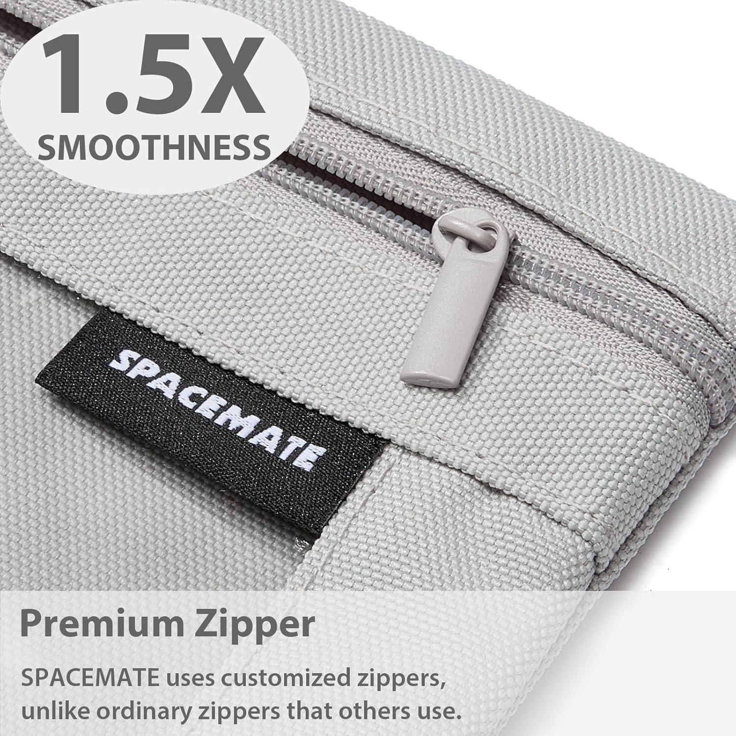 imageSPACEMATE Binder Pencil Pouch Case Box Bag for 3 Ring Binder School Supplies Girls Boys Kids Clear Preppy Stuff Large Aesthetic Pen Organizer Back to College Stationary 1 Pack Coal BlackGray
