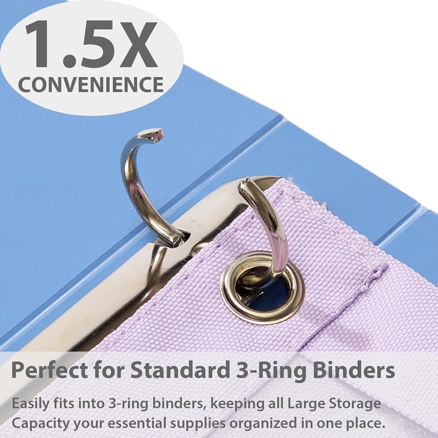 imageSPACEMATE Binder Pencil Pouch Case Box Bag for 3 Ring Binder School Supplies Girls Boys Kids Clear Preppy Stuff Large Aesthetic Pen Organizer Back to College Stationary 1 Pack GrayLight Purple