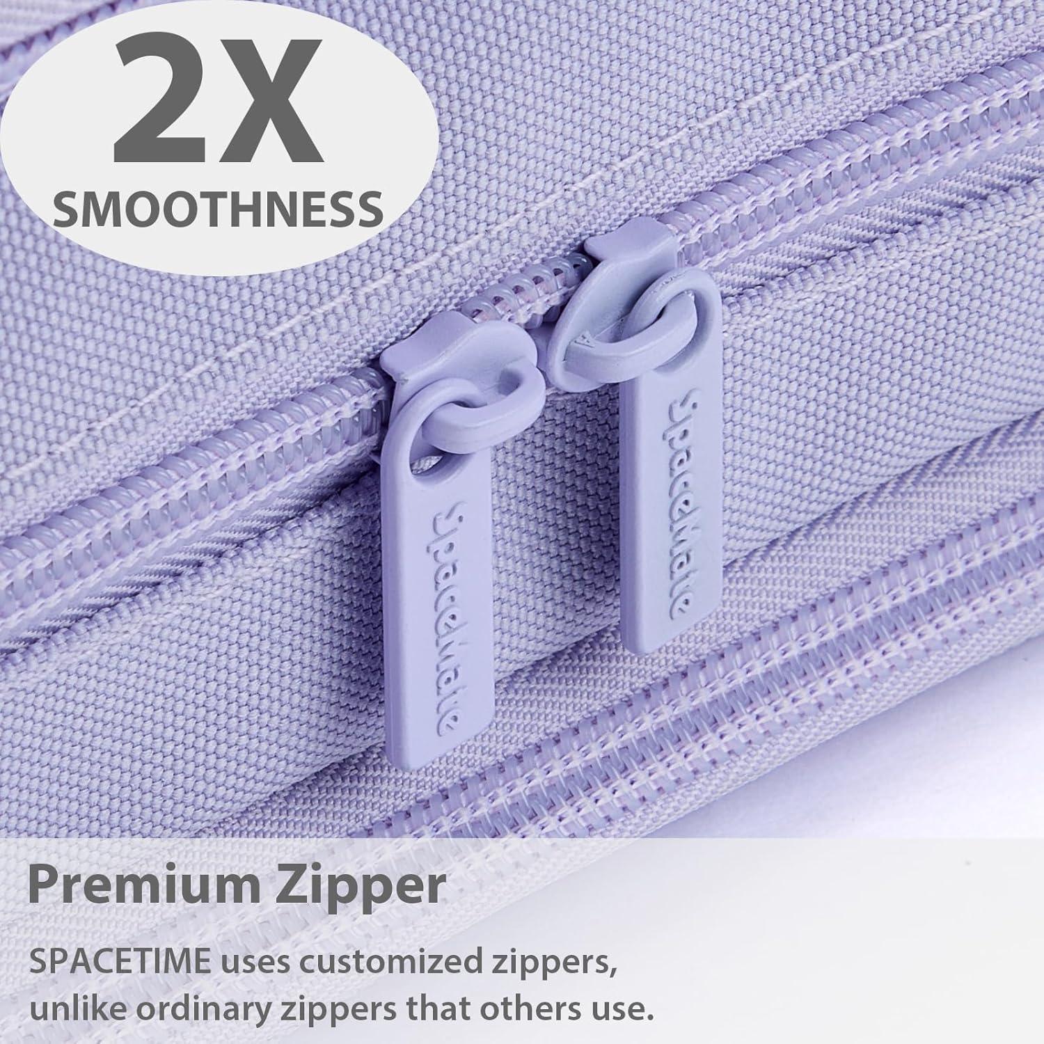 imageSPACEMATE Pencil Case Pouch Box Bag School Supplies Girls Boys Kids Cute Preppy Stuff Big Capacity Aesthetic Pen Organizer Back to College Stationary Black Extra Large Style 2300mlPurple