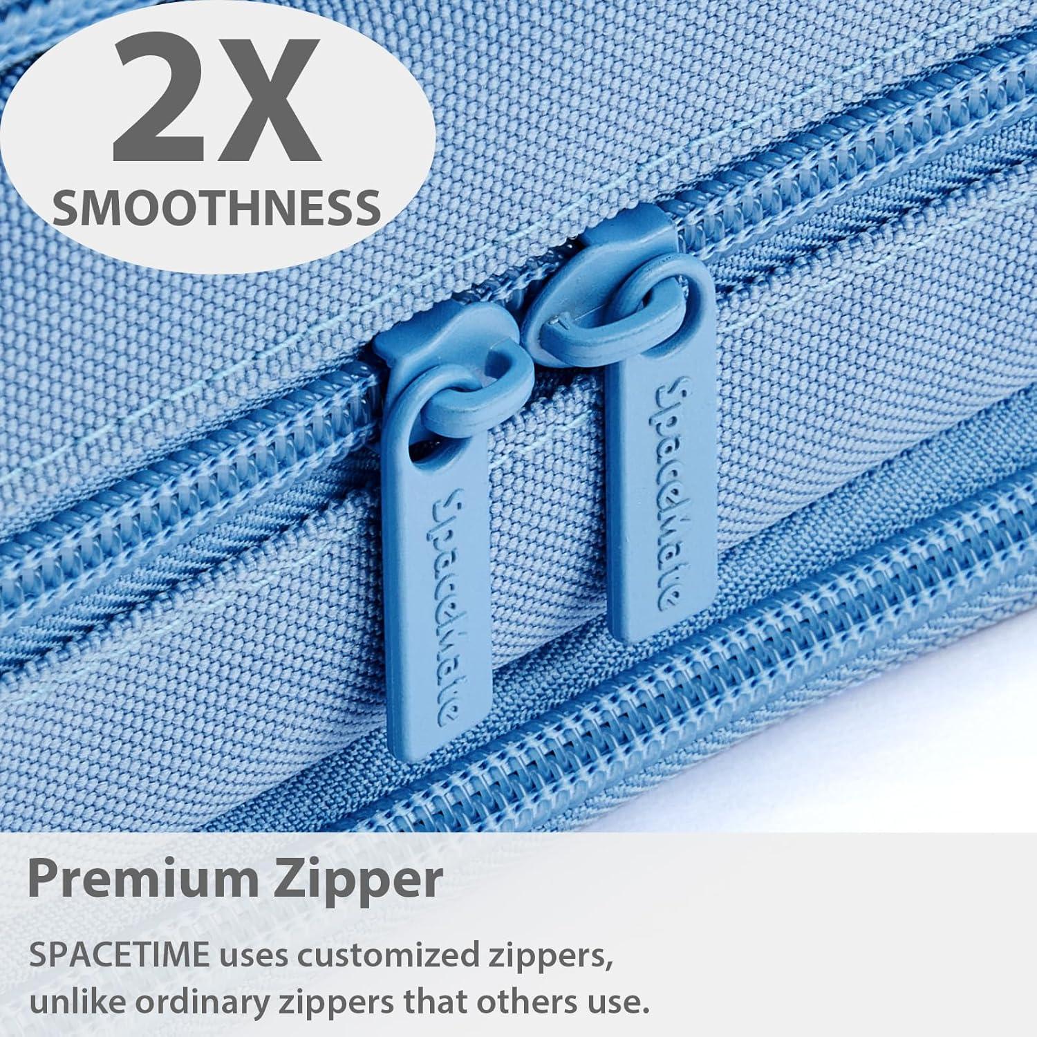 imageSPACEMATE Pencil Case Pouch Box Bag School Supplies Girls Boys Kids Cute Preppy Stuff Big Capacity Aesthetic Pen Organizer Back to College Stationary Black Extra Large Style 2300mlCornflower Blue