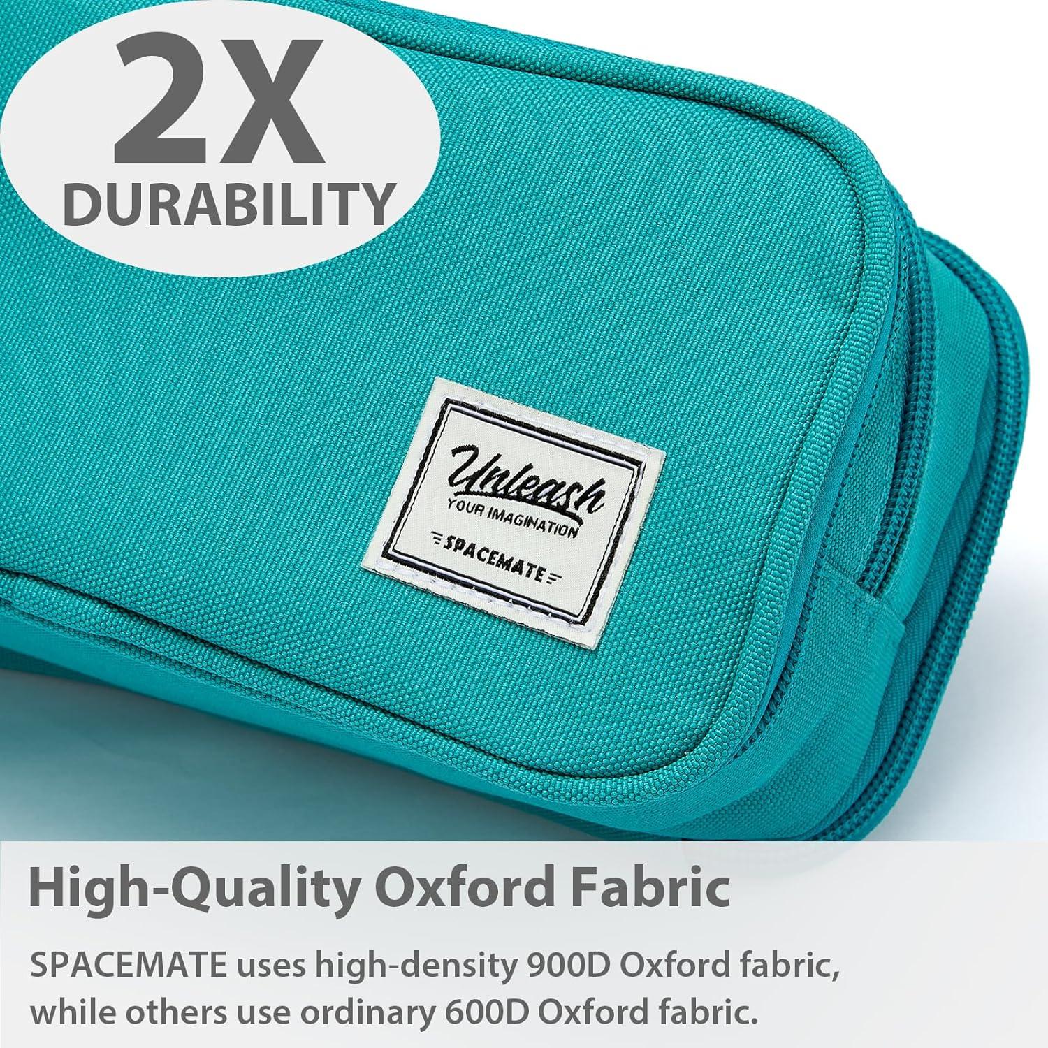 imageSPACEMATE Pencil Case Pouch Box Bag School Supplies Girls Boys Kids Cute Preppy Stuff Big Capacity Aesthetic Pen Organizer Back to College Stationary Black Extra Large Style 2300mlTeal