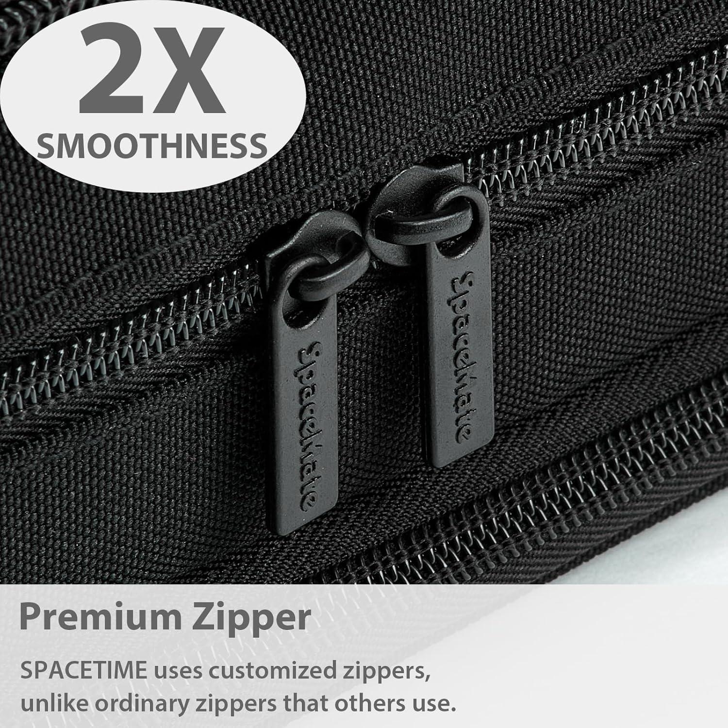 imageSPACEMATE Pencil Case Pouch Box Bag School Supplies Girls Boys Kids Cute Preppy Stuff Big Capacity Aesthetic Pen Organizer Back to College Stationary Black Extra Large Style 2300mlBlack