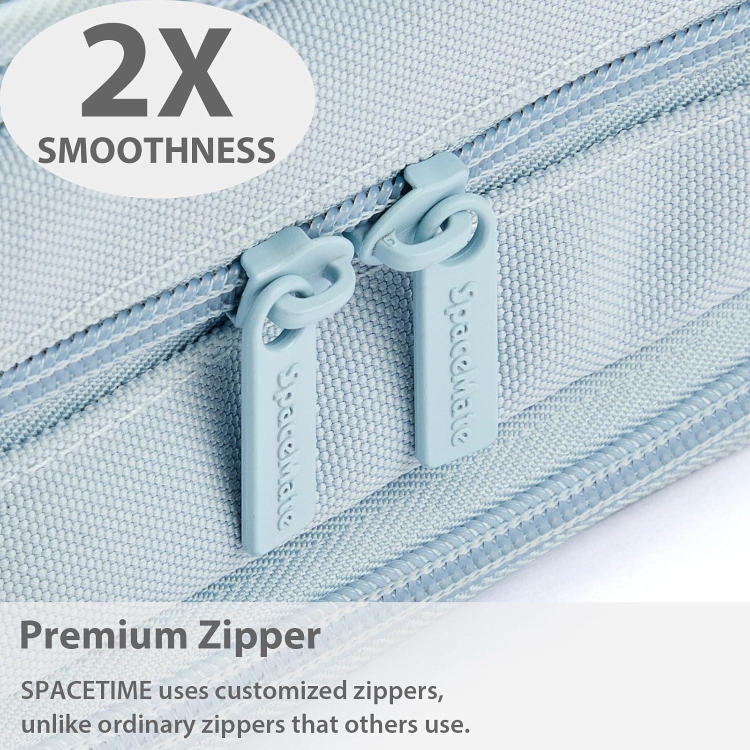 imageSPACEMATE Pencil Case Pouch Box Bag School Supplies Girls Boys Kids Cute Preppy Stuff Big Capacity Aesthetic Pen Organizer Back to College Stationary Black Extra Large Style 2300mlPowder Blue