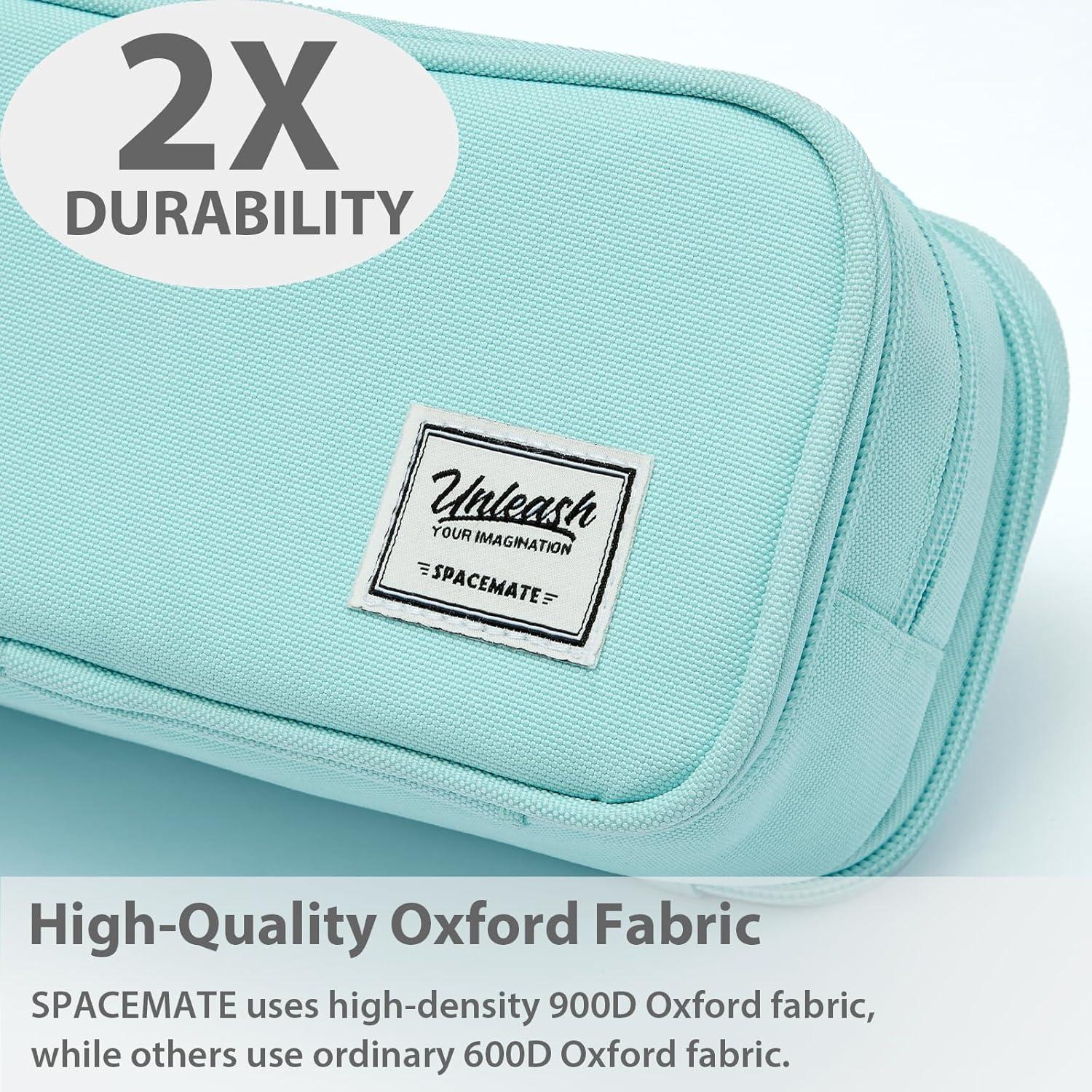 imageSPACEMATE Pencil Case Pouch Box Bag School Supplies Girls Boys Kids Cute Preppy Stuff Big Capacity Aesthetic Pen Organizer Back to College Stationary Black Extra Large Style 2300mlEggshell Blue