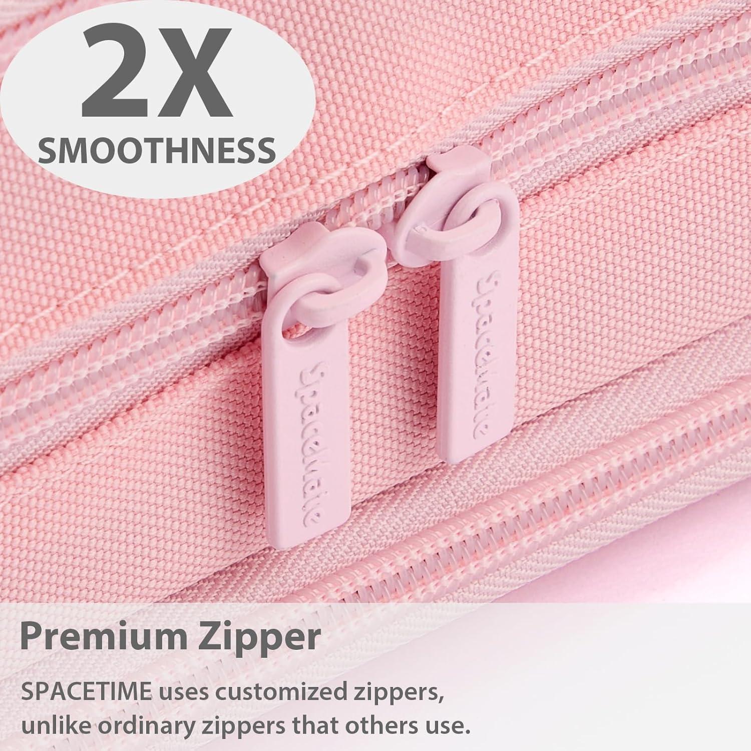 imageSPACEMATE Pencil Case Pouch Box Bag School Supplies Girls Boys Kids Cute Preppy Stuff Big Capacity Aesthetic Pen Organizer Back to College Stationary Black Extra Large Style 2300mlPink