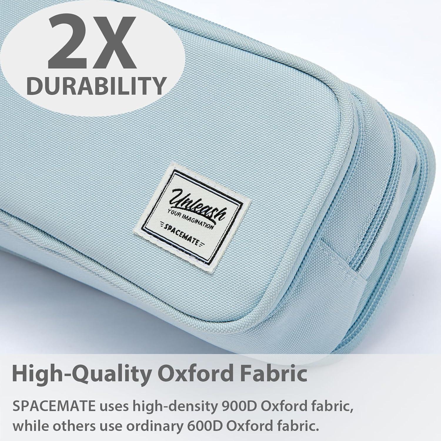 imageSPACEMATE Pencil Case Pouch Box Bag School Supplies Girls Boys Kids Cute Preppy Stuff Big Capacity Aesthetic Pen Organizer Back to College Stationary Black Extra Large Style 2300mlPowder Blue