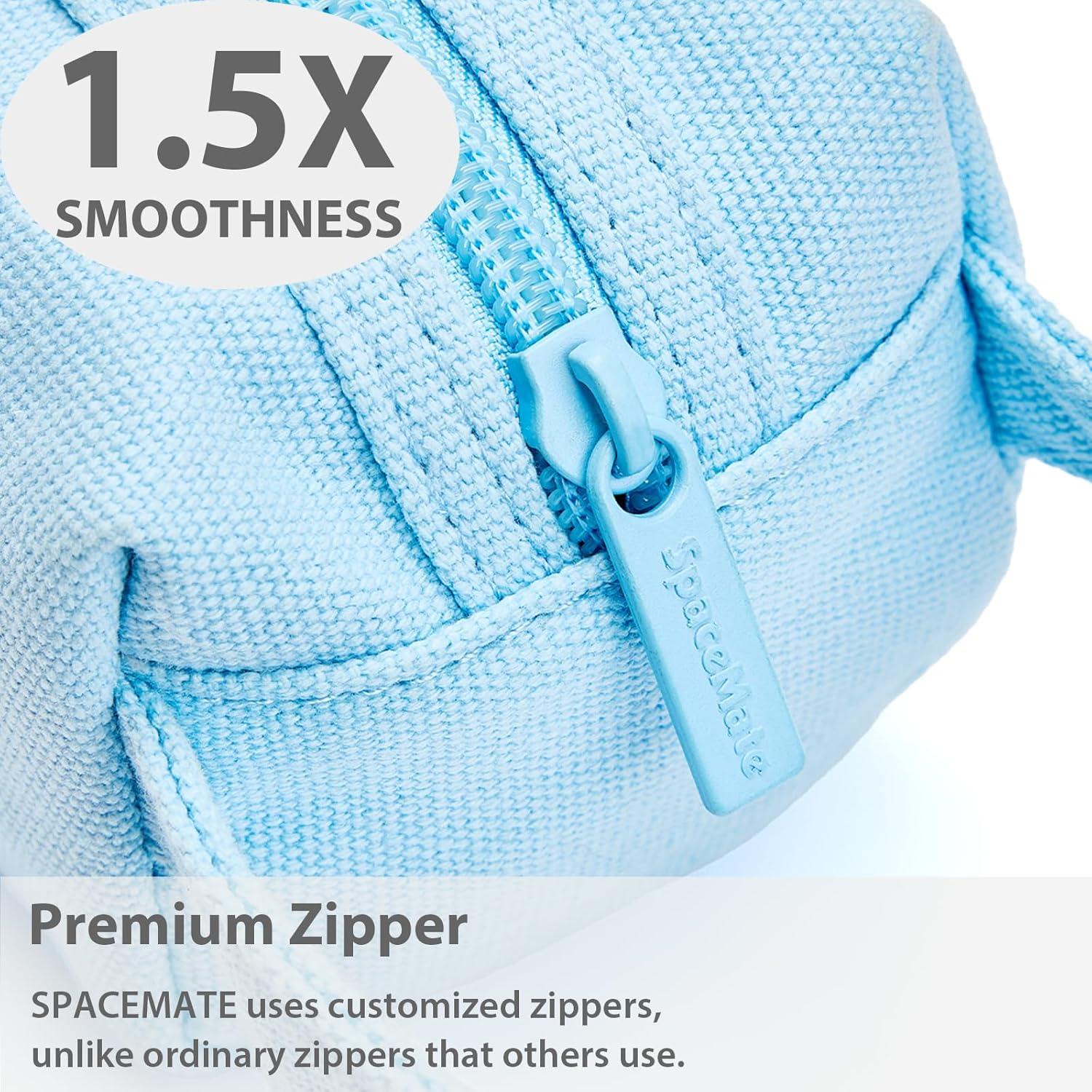 imageSPACEMATE Pencil Case Pouch Box Bag School Supplies Girls Boys Kids Cute Preppy Stuff Large Big Capacity Aesthetic Canvas Pen Organizer Back to College Stationary Sky Blue Simple Style 1200mlSky Blue