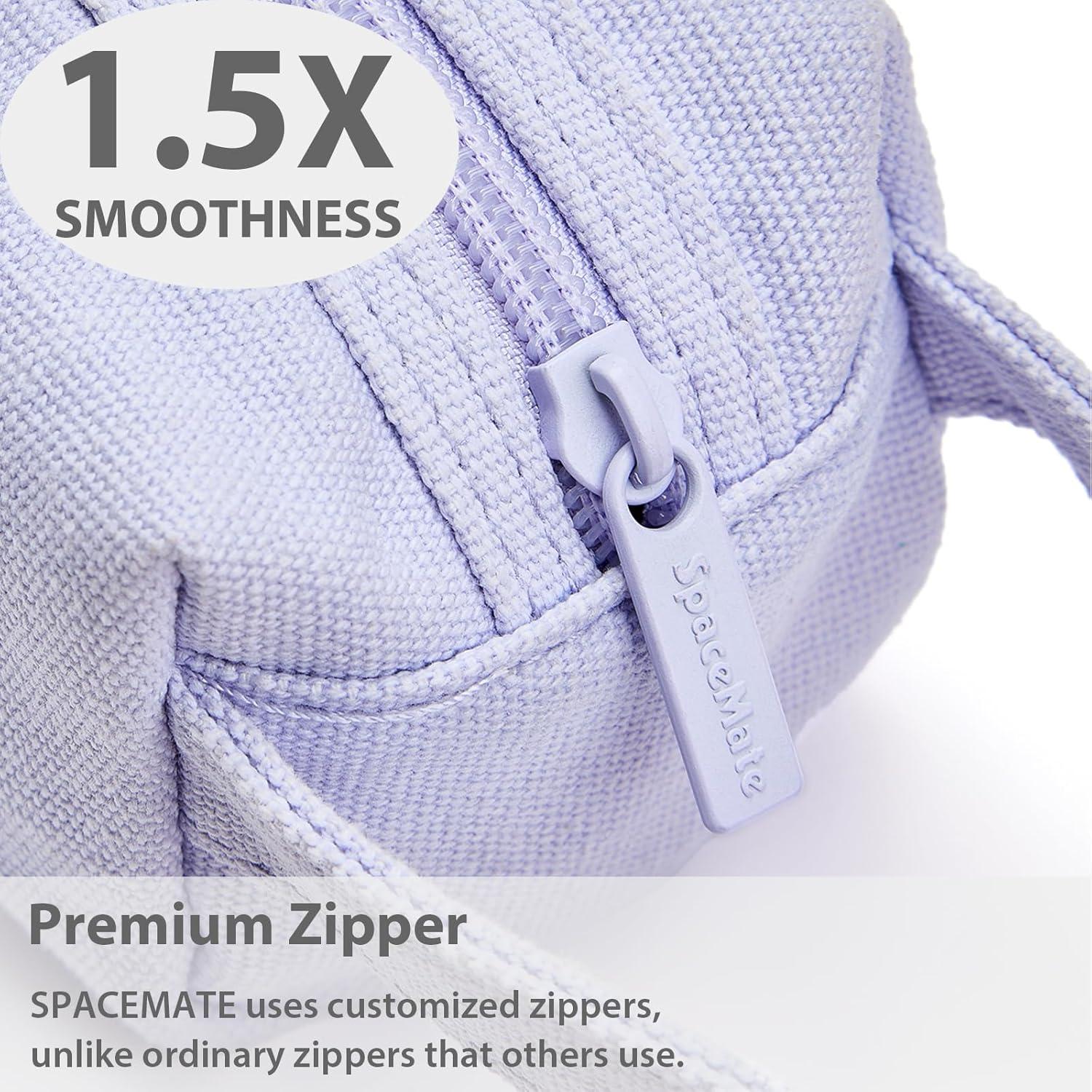 imageSPACEMATE Pencil Case Pouch Box Bag School Supplies Girls Boys Kids Cute Preppy Stuff Large Big Capacity Aesthetic Canvas Pen Organizer Back to College Stationary Sky Blue Simple Style 1200mlLavender