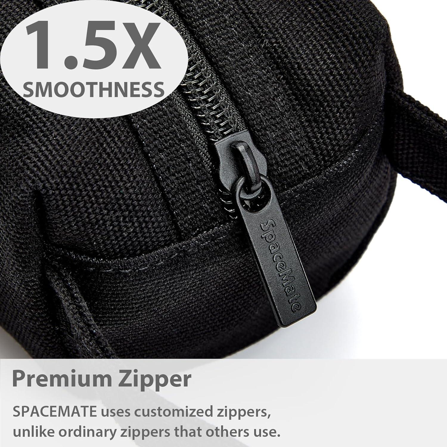 imageSPACEMATE Pencil Case Pouch Box Bag School Supplies Girls Boys Kids Cute Preppy Stuff Large Big Capacity Aesthetic Canvas Pen Organizer Back to College Stationary Sky Blue Simple Style 1200mlBlack