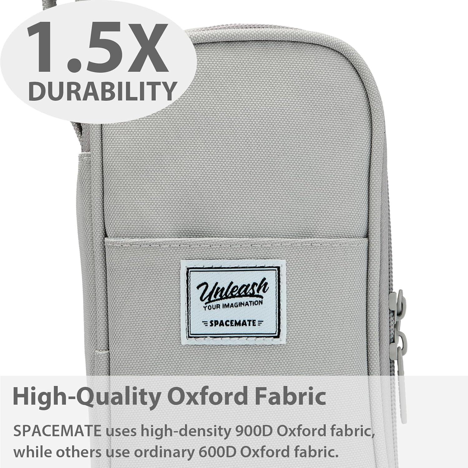 imageSPACEMATE Pencil Case Pouch Box Bag School Supplies Girls Boys Kids Cute Preppy Stuff Large Big Capacity Aesthetic Pen Organizer Back to College Stationary Cornflower Blue Classic Stlye 1800mlGray