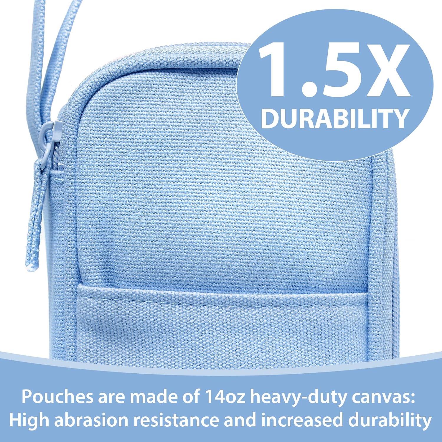 imageSPACEMATE Pencil Case Pouch Box Bag School Supplies Girls Boys Kids Cute Preppy Stuff Large Big Capacity Aesthetic Pen Organizer Back to College Stationary Dark Cyan Heavy Duty Canvas 1800mlSky Blue