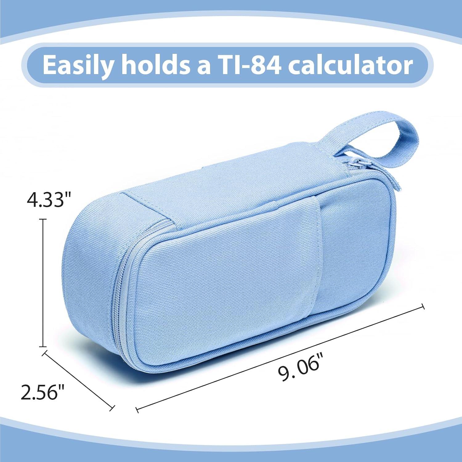 imageSPACEMATE Pencil Case Pouch Box Bag School Supplies Girls Boys Kids Cute Preppy Stuff Large Big Capacity Aesthetic Pen Organizer Back to College Stationary Dark Cyan Heavy Duty Canvas 1800mlSky Blue
