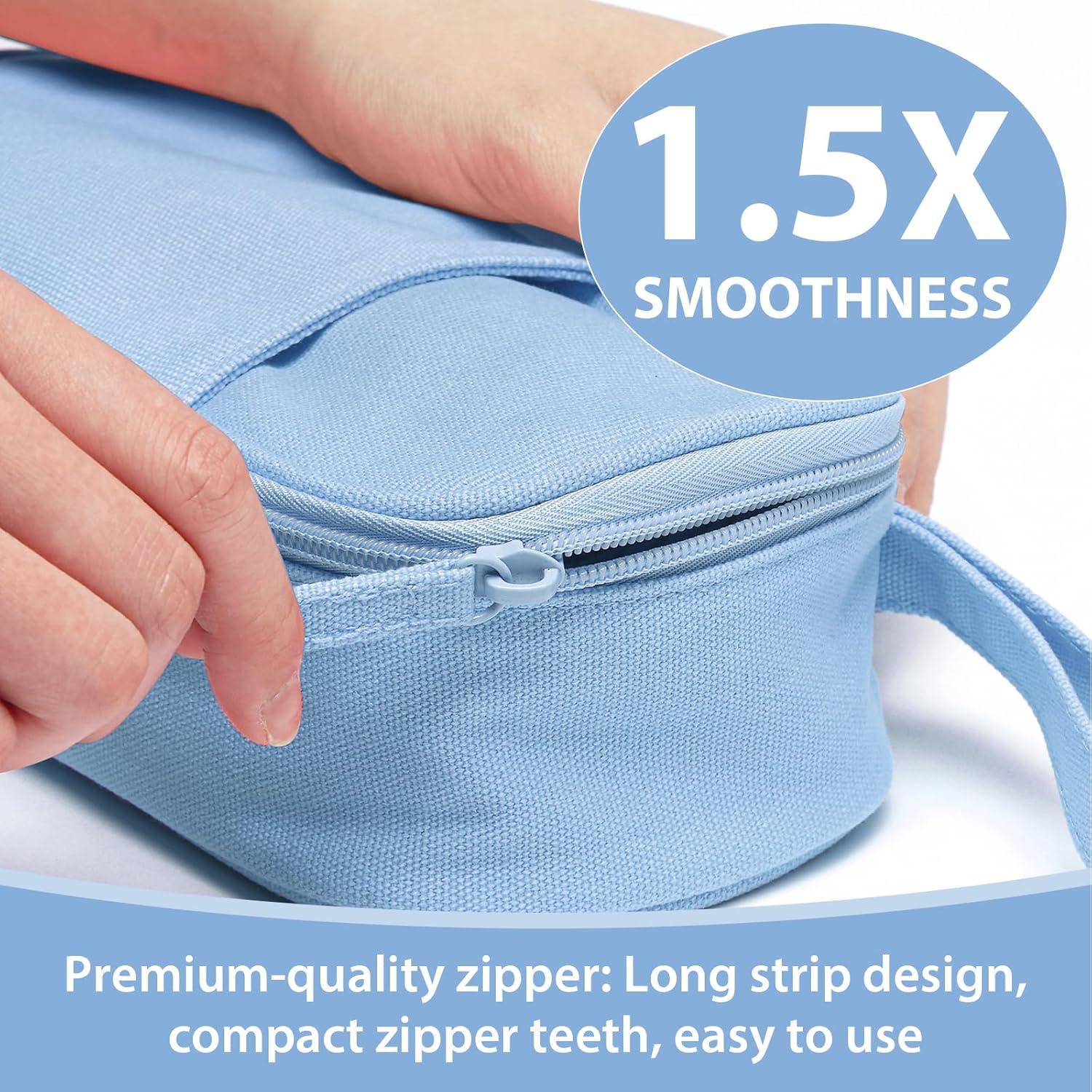 imageSPACEMATE Pencil Case Pouch Box Bag School Supplies Girls Boys Kids Cute Preppy Stuff Large Big Capacity Aesthetic Pen Organizer Back to College Stationary Dark Cyan Heavy Duty Canvas 1800mlSky Blue