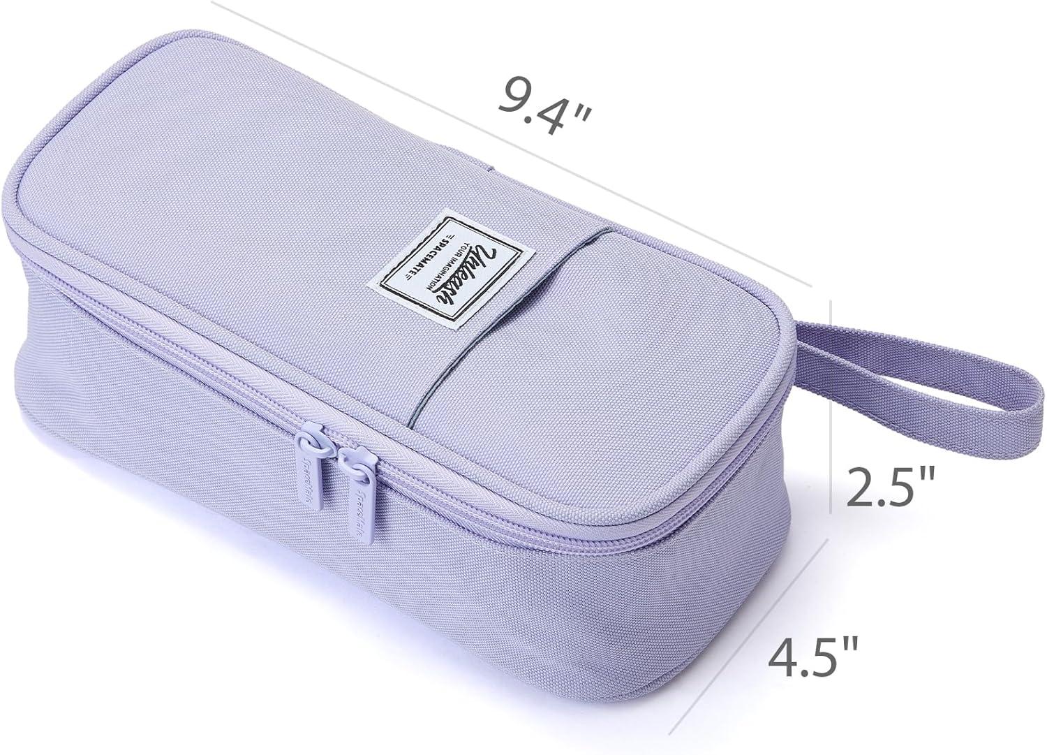 imageSPACEMATE Pencil Case Pouch Box Bag School Supplies Girls Boys Kids Cute Preppy Stuff Large Big Capacity Aesthetic Pen Organizer Back to College Stationary Cornflower Blue Classic Stlye 1800mlPurple