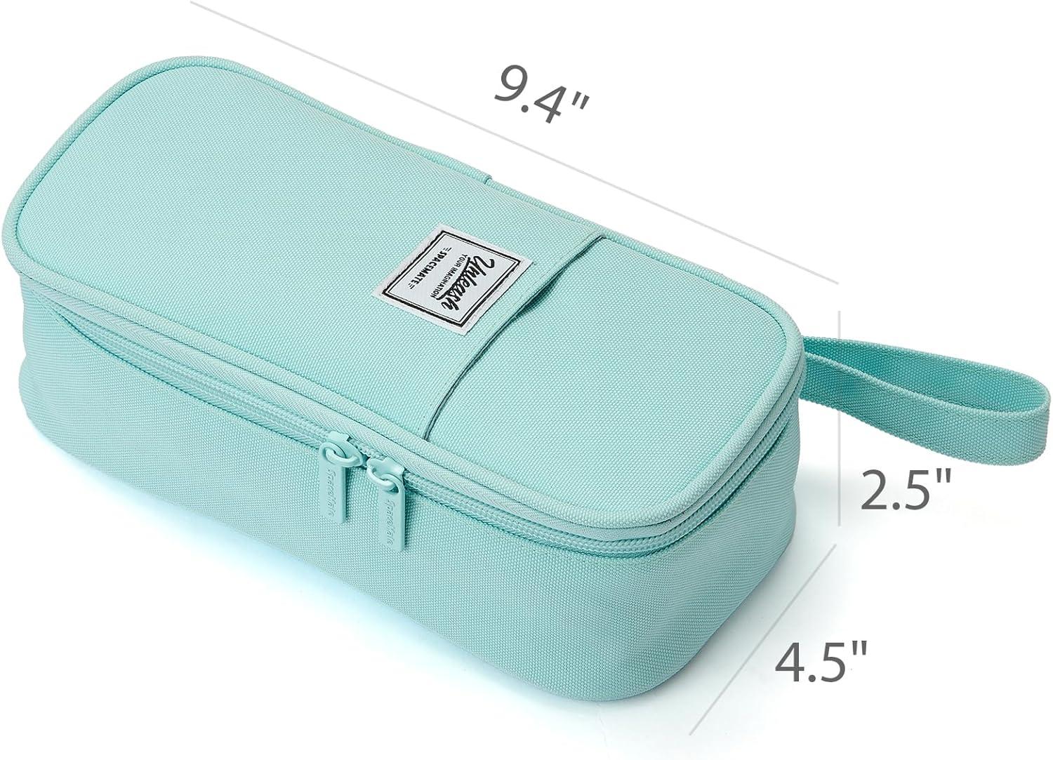 imageSPACEMATE Pencil Case Pouch Box Bag School Supplies Girls Boys Kids Cute Preppy Stuff Large Big Capacity Aesthetic Pen Organizer Back to College Stationary Cornflower Blue Classic Stlye 1800mlEggshell Blue