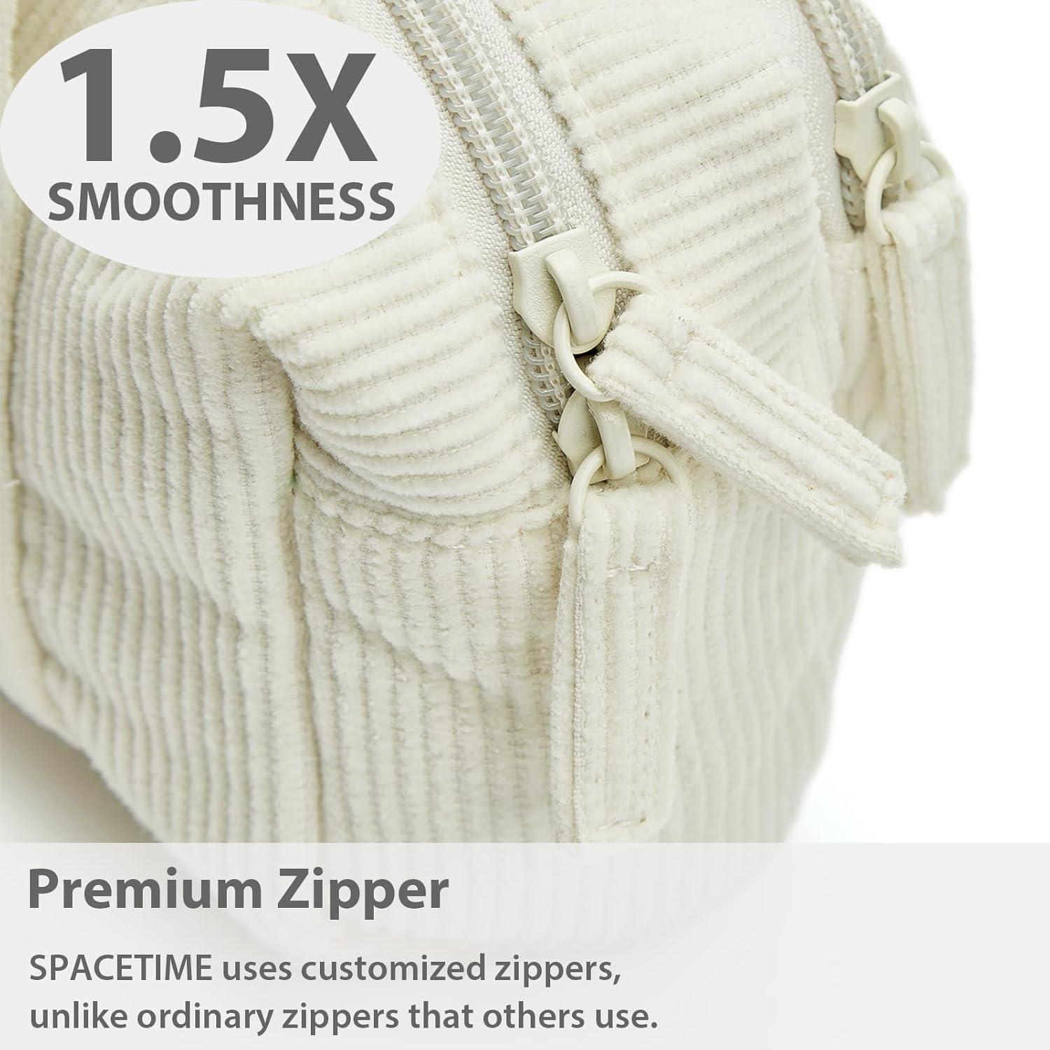 imageSPACEMATE Pencil Case Pouch Box Bag School Supplies Girls Boys Kids Cute Preppy Stuff Large Big Capacity Aesthetic Pen Organizer Back to College Stationary Beige Corduroy Style 1800mlBeige