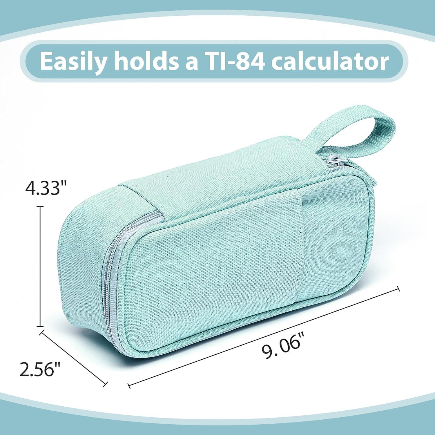 imageSPACEMATE Pencil Case Pouch Box Bag School Supplies Girls Boys Kids Cute Preppy Stuff Large Big Capacity Aesthetic Pen Organizer Back to College Stationary Dark Cyan Heavy Duty Canvas 1800mlEggshell Blue