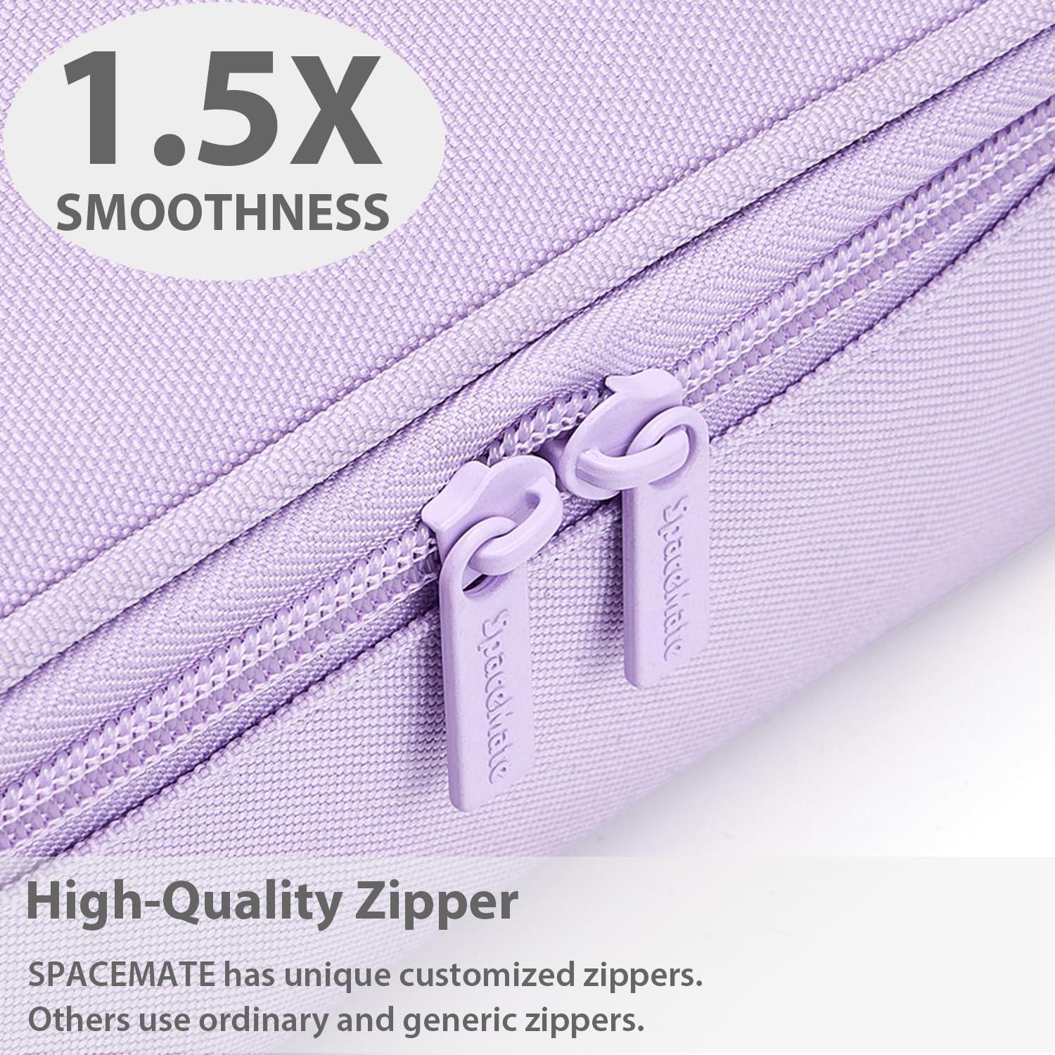 imageSPACEMATE Pencil Case Pouch Box Bag School Supplies Girls Boys Kids Cute Preppy Stuff Large Big Capacity Aesthetic Pen Organizer Back to College Stationary Coal Black Standard Stlye 1800mlLavender