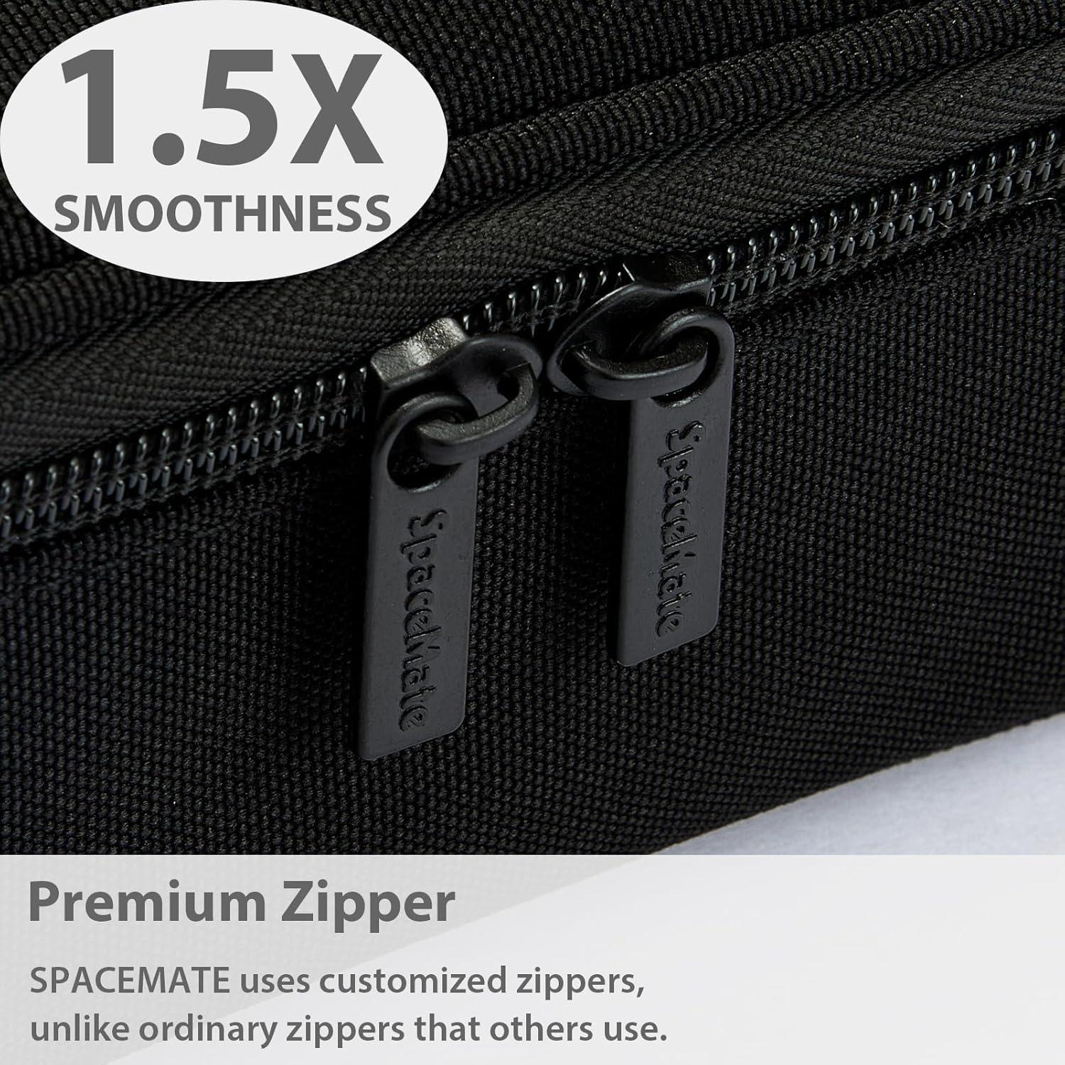 imageSPACEMATE Pencil Case Pouch Box Bag School Supplies Girls Boys Kids Cute Preppy Stuff Large Big Capacity Aesthetic Pen Organizer Back to College Stationary Coal Black Standard Stlye 1800mlCoal Black