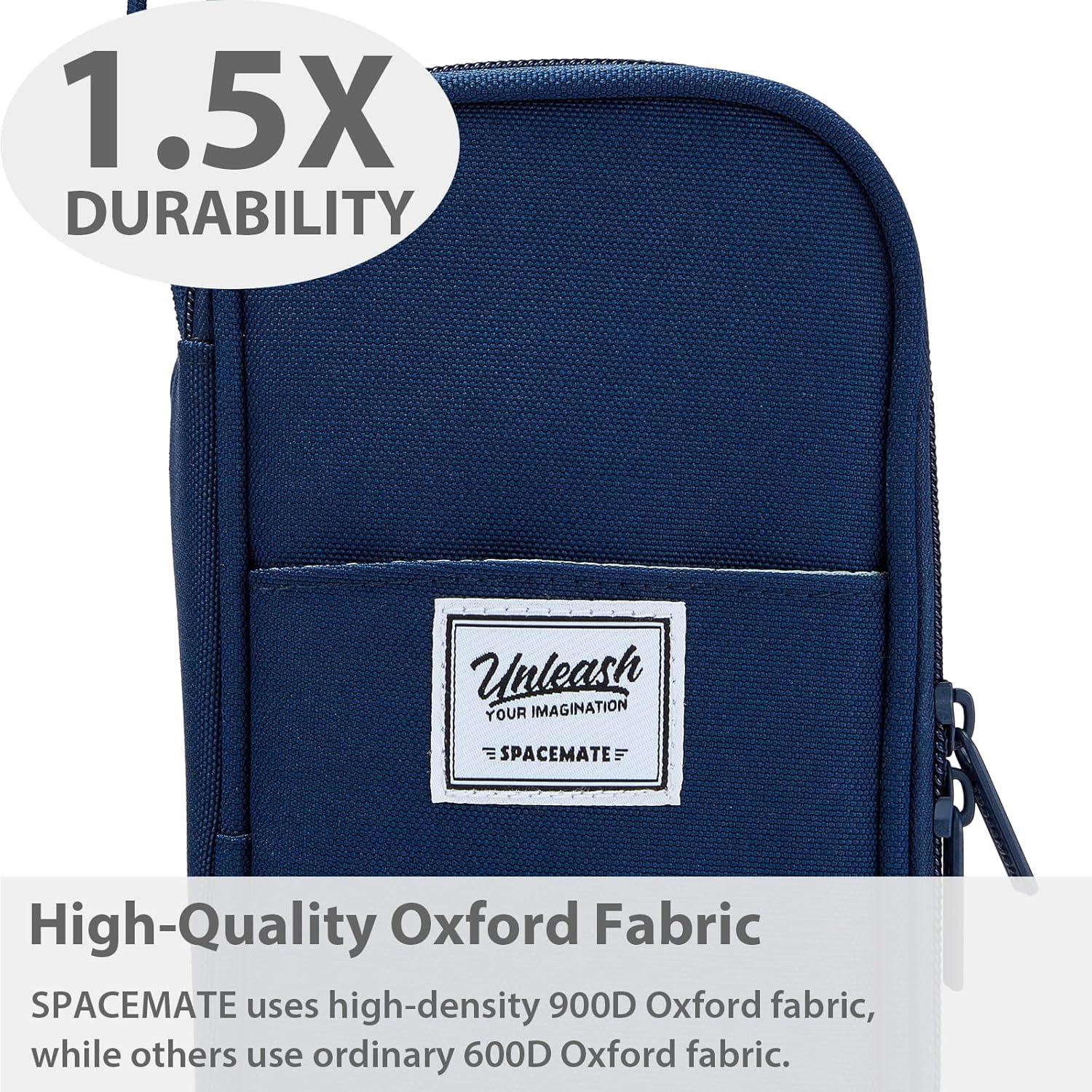 imageSPACEMATE Pencil Case Pouch Box Bag School Supplies Girls Boys Kids Cute Preppy Stuff Large Big Capacity Aesthetic Pen Organizer Back to College Stationary Cornflower Blue Classic Stlye 1800mlNavy Blue