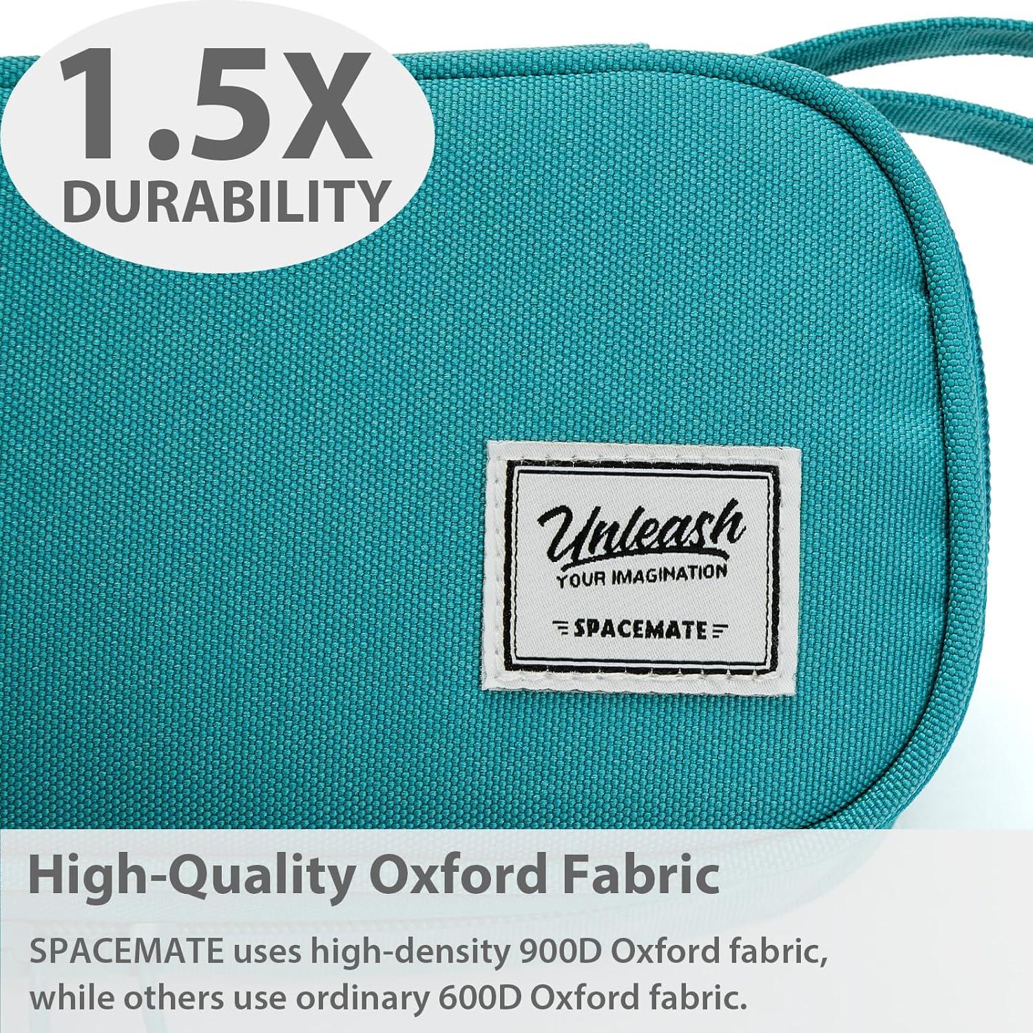 imageSPACEMATE Pencil Case Pouch Box Bag School Supplies Girls Boys Kids Cute Preppy Stuff Large Big Capacity Aesthetic Pen Organizer Back to College Stationary Coal Black Standard Stlye 1800mlTeal