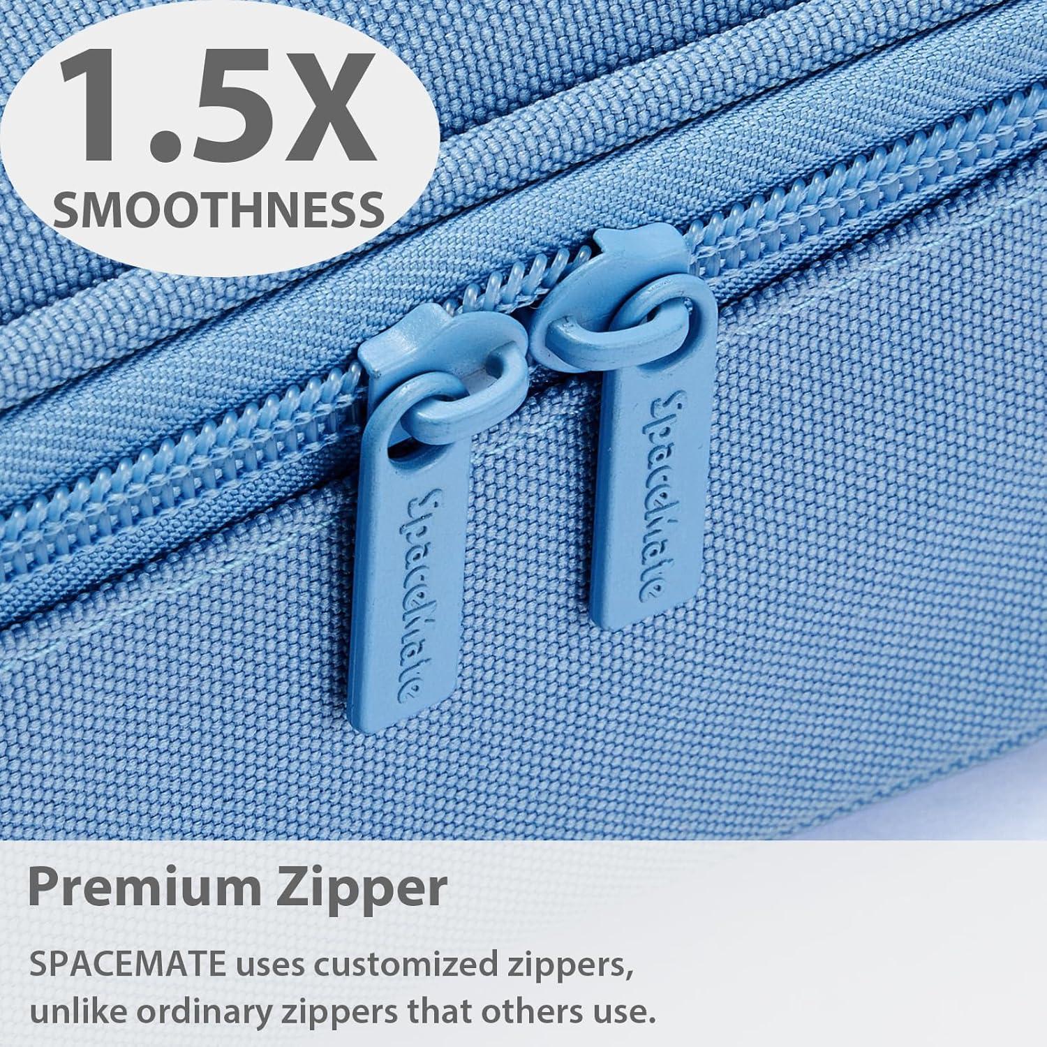 imageSPACEMATE Pencil Case Pouch Box Bag School Supplies Girls Boys Kids Cute Preppy Stuff Large Big Capacity Aesthetic Pen Organizer Back to College Stationary Cornflower Blue Classic Stlye 1800mlCornflower Blue