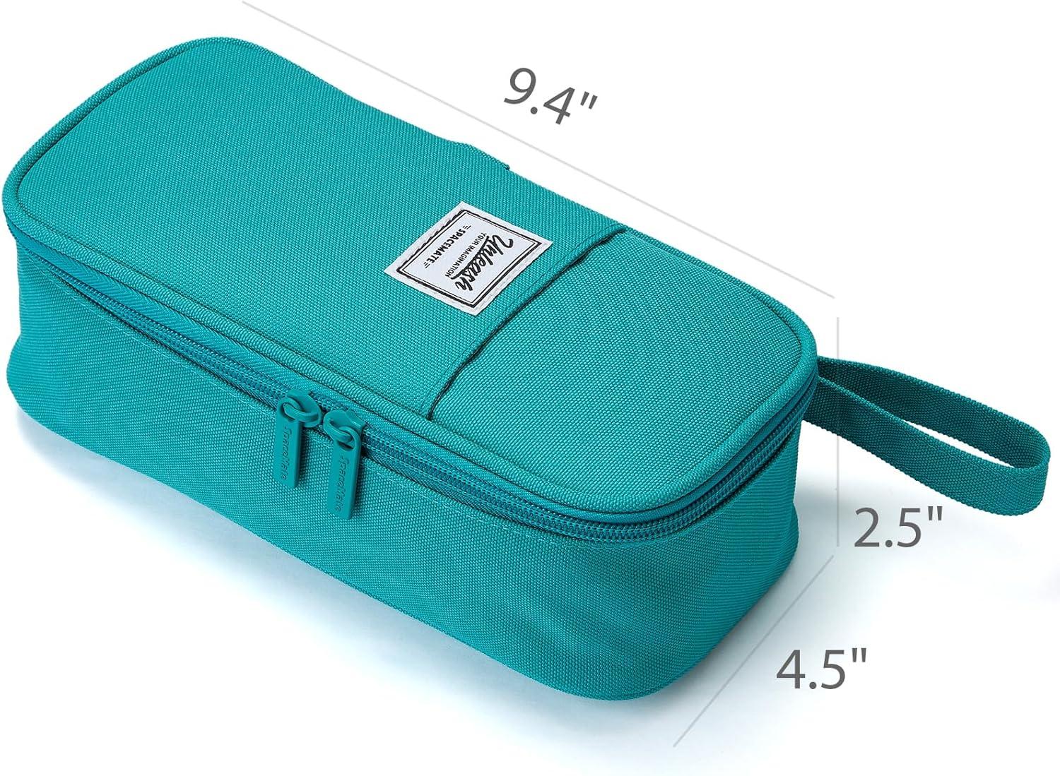 imageSPACEMATE Pencil Case Pouch Box Bag School Supplies Girls Boys Kids Cute Preppy Stuff Large Big Capacity Aesthetic Pen Organizer Back to College Stationary Cornflower Blue Classic Stlye 1800mlTeal
