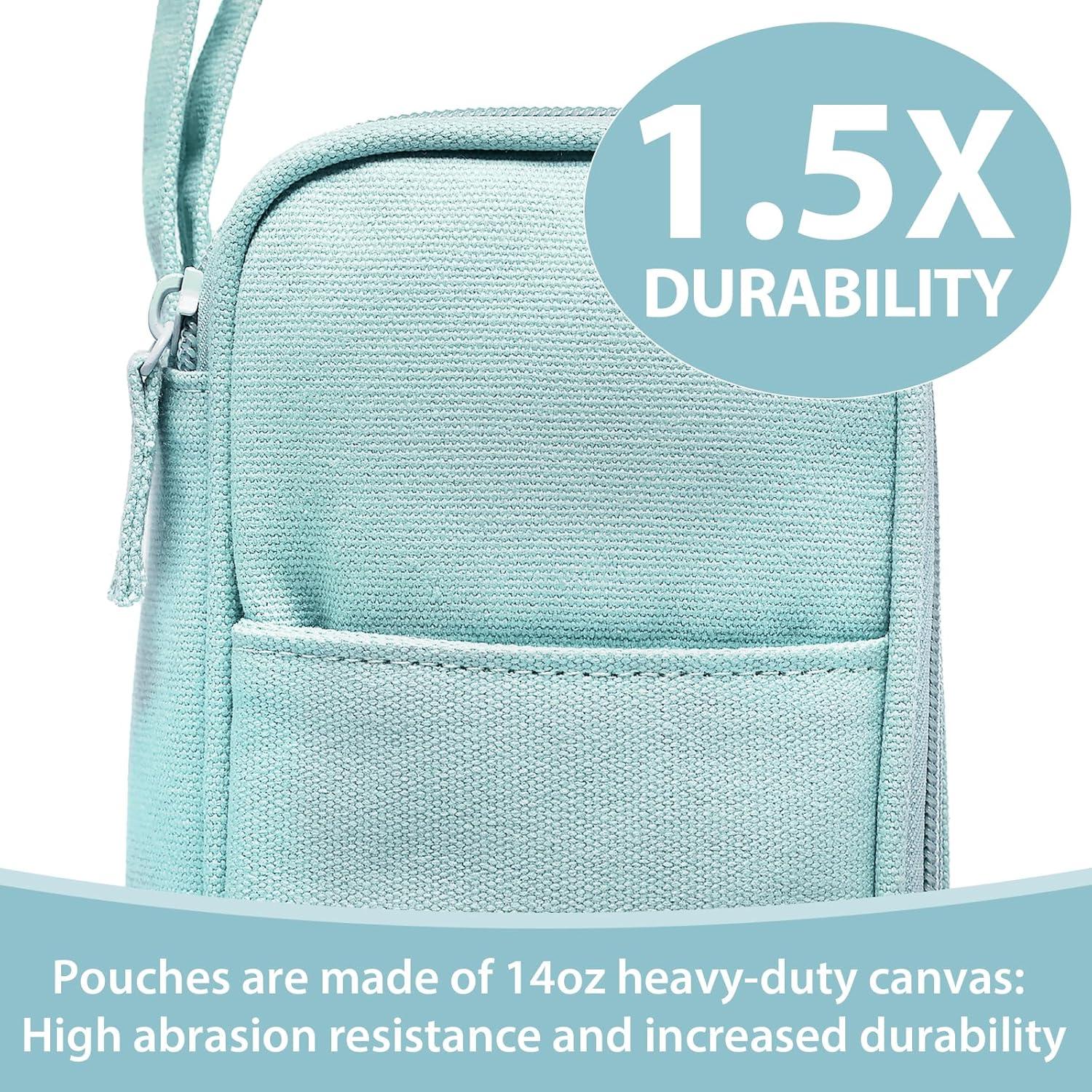 imageSPACEMATE Pencil Case Pouch Box Bag School Supplies Girls Boys Kids Cute Preppy Stuff Large Big Capacity Aesthetic Pen Organizer Back to College Stationary Dark Cyan Heavy Duty Canvas 1800mlEggshell Blue