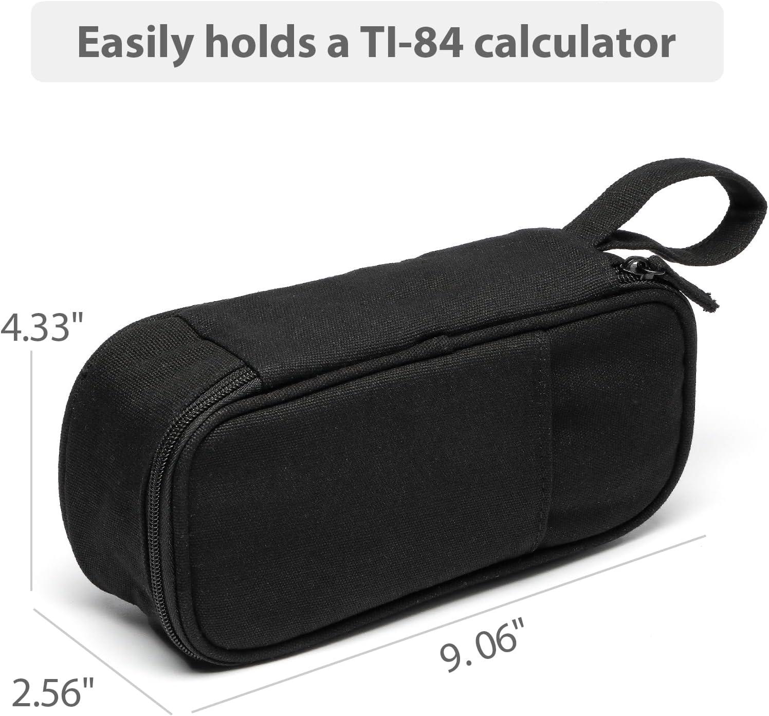 imageSPACEMATE Pencil Case Pouch Box Bag School Supplies Girls Boys Kids Cute Preppy Stuff Large Big Capacity Aesthetic Pen Organizer Back to College Stationary Dark Cyan Heavy Duty Canvas 1800mlCoal Black