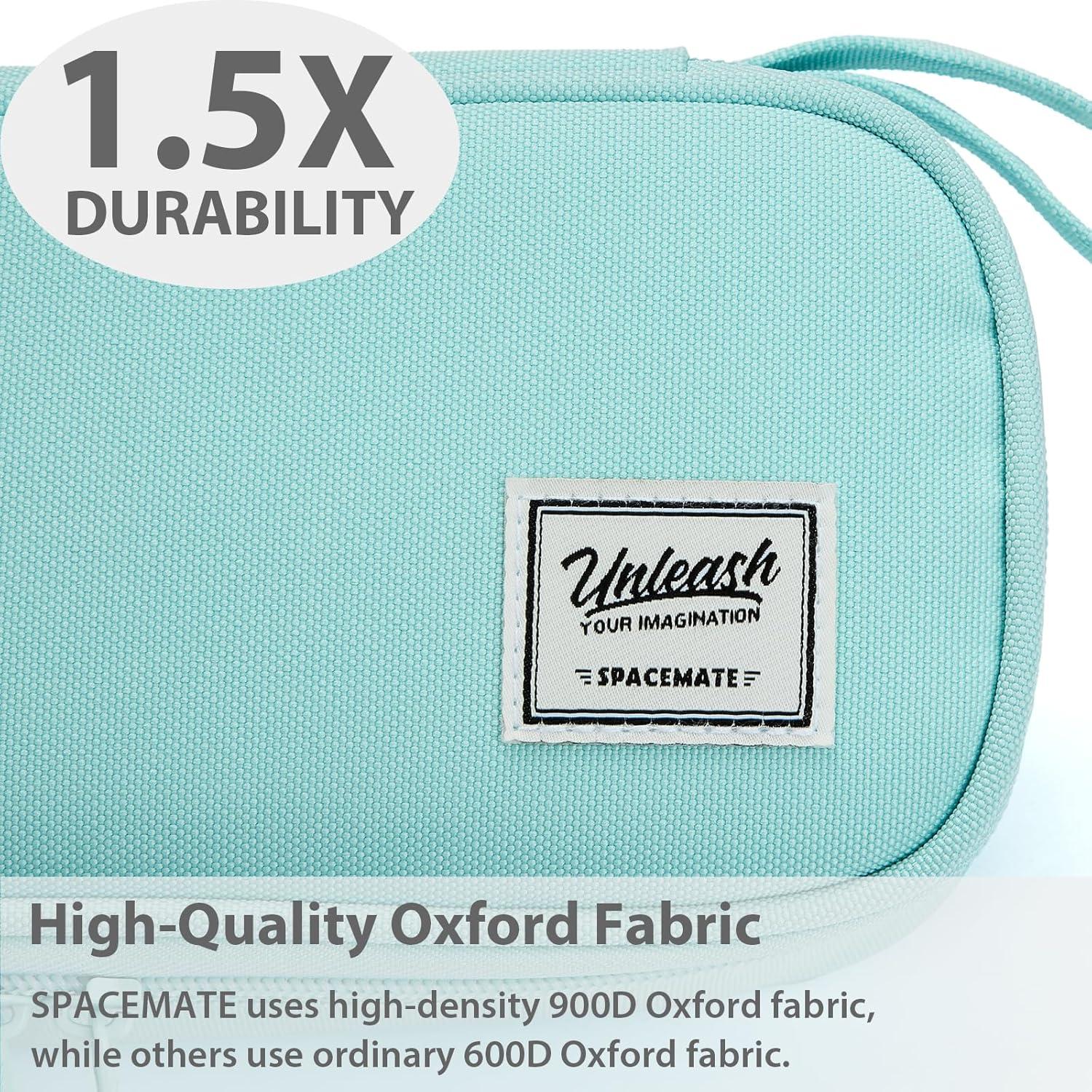 imageSPACEMATE Pencil Case Pouch Box Bag School Supplies Girls Boys Kids Cute Preppy Stuff Large Big Capacity Aesthetic Pen Organizer Back to College Stationary Coal Black Standard Stlye 1800mlEggshell Blue