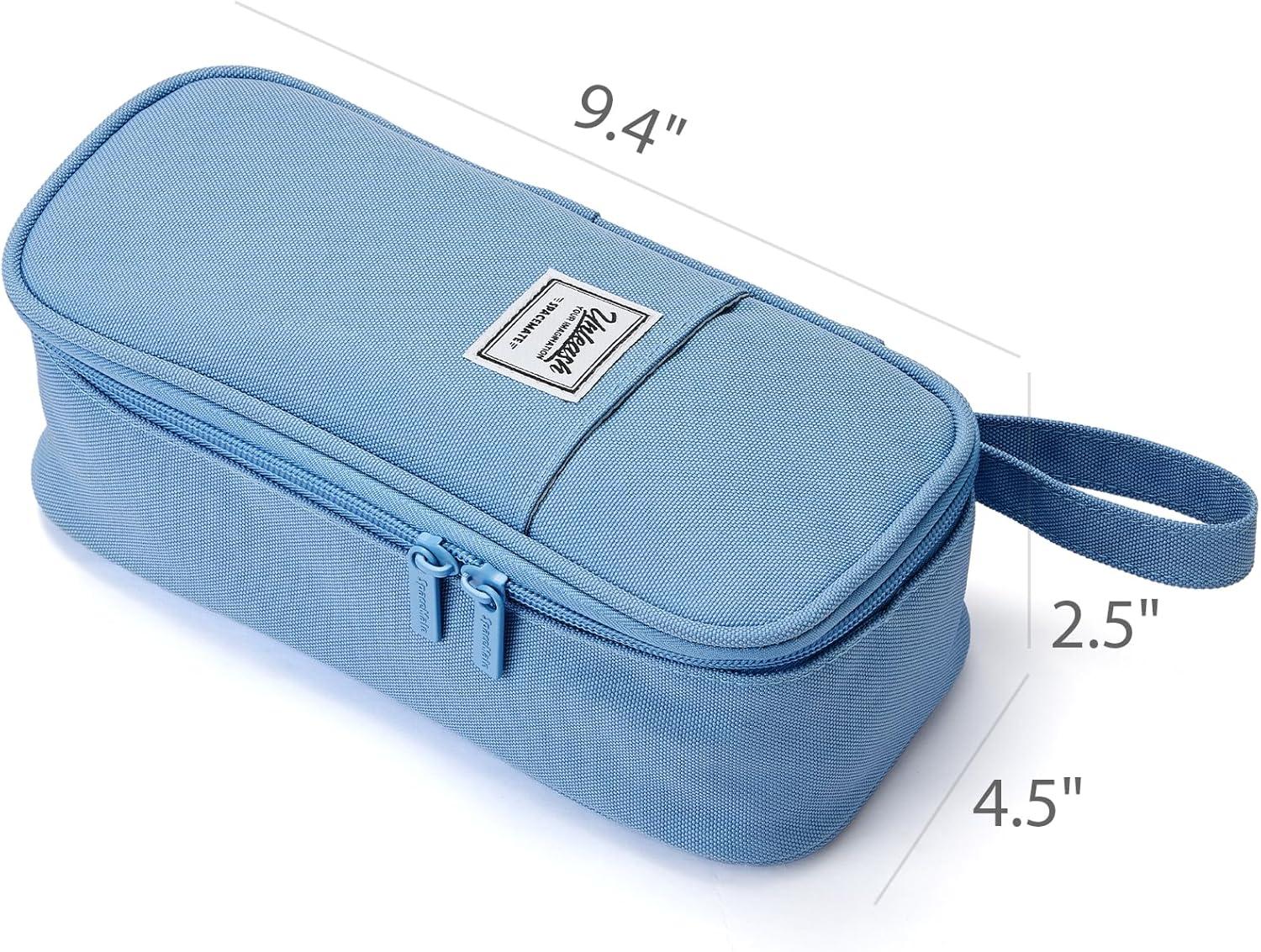imageSPACEMATE Pencil Case Pouch Box Bag School Supplies Girls Boys Kids Cute Preppy Stuff Large Big Capacity Aesthetic Pen Organizer Back to College Stationary Cornflower Blue Classic Stlye 1800mlCornflower Blue