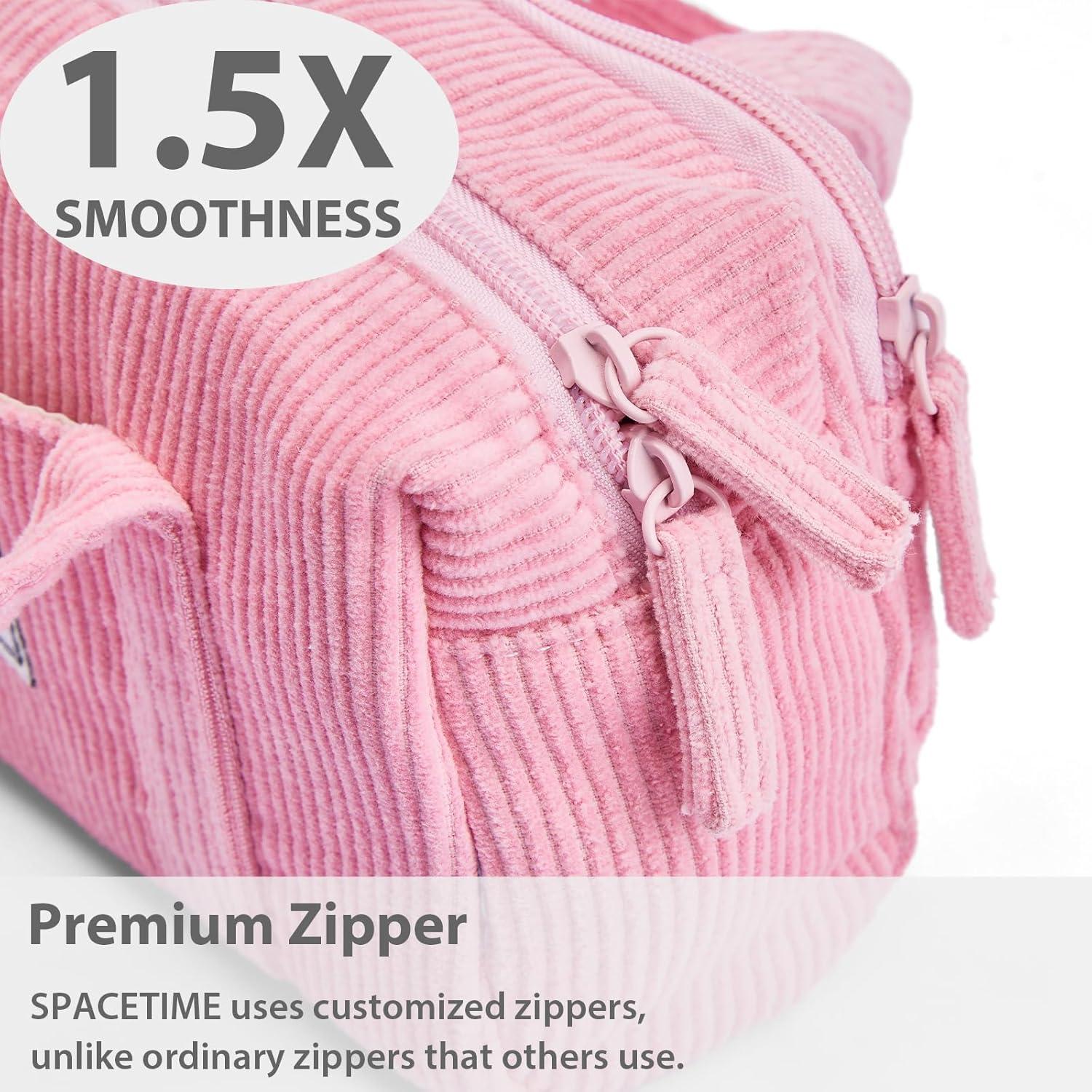 imageSPACEMATE Pencil Case Pouch Box Bag School Supplies Girls Boys Kids Cute Preppy Stuff Large Big Capacity Aesthetic Pen Organizer Back to College Stationary Beige Corduroy Style 1800mlLight Pink