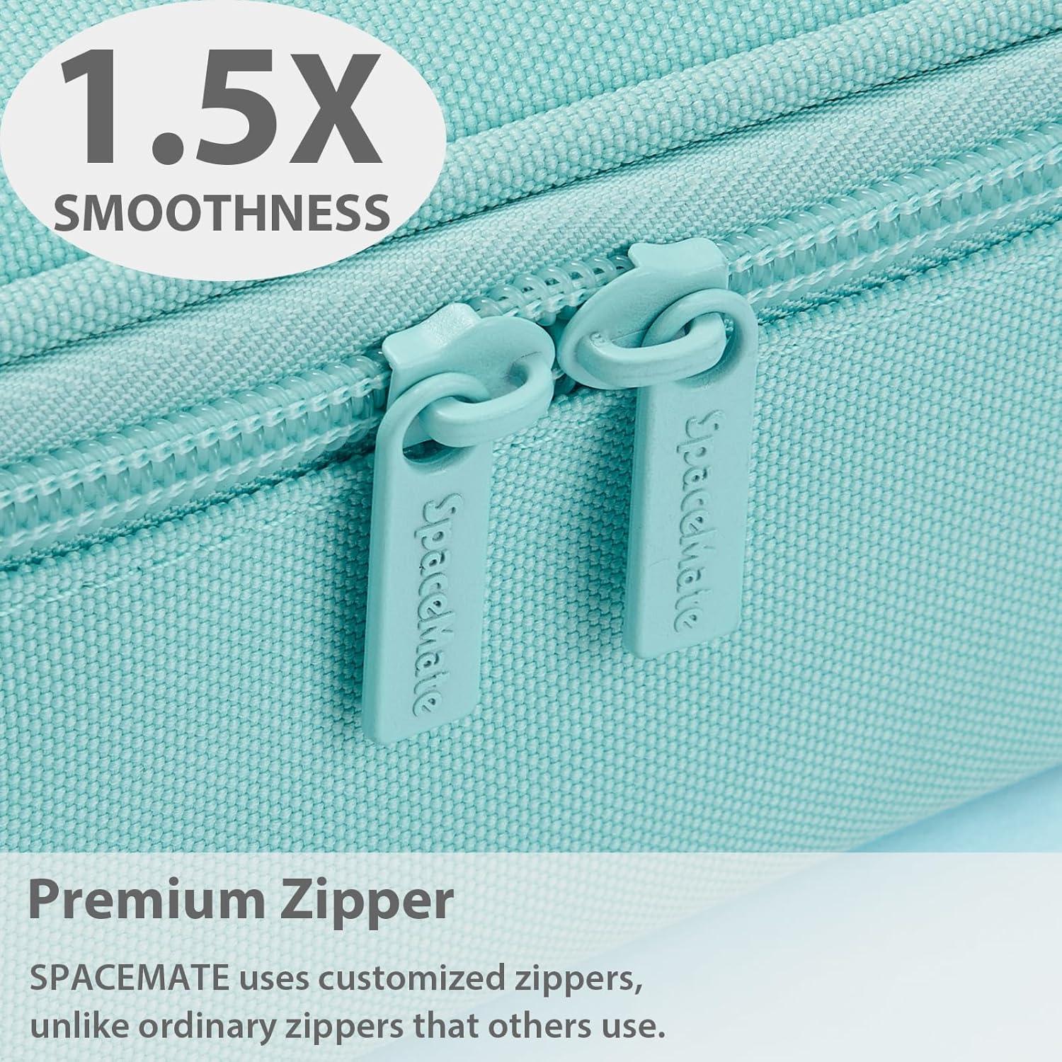 imageSPACEMATE Pencil Case Pouch Box Bag School Supplies Girls Boys Kids Cute Preppy Stuff Large Big Capacity Aesthetic Pen Organizer Back to College Stationary Coal Black Standard Stlye 1800mlEggshell Blue