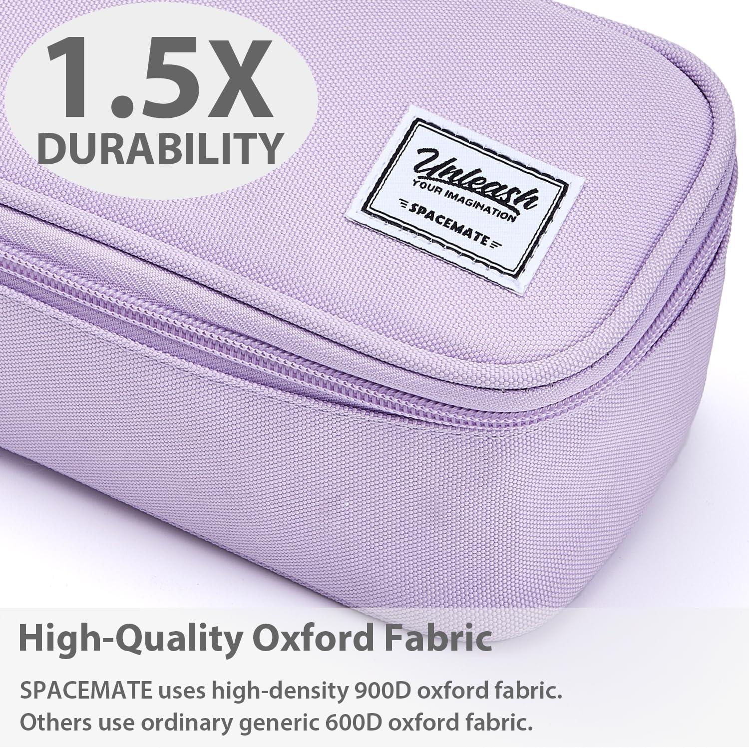 imageSPACEMATE Pencil Case Pouch Box Bag School Supplies Girls Boys Kids Cute Preppy Stuff Large Big Capacity Aesthetic Pen Organizer Back to College Stationary Coal Black Standard Stlye 1800mlLavender