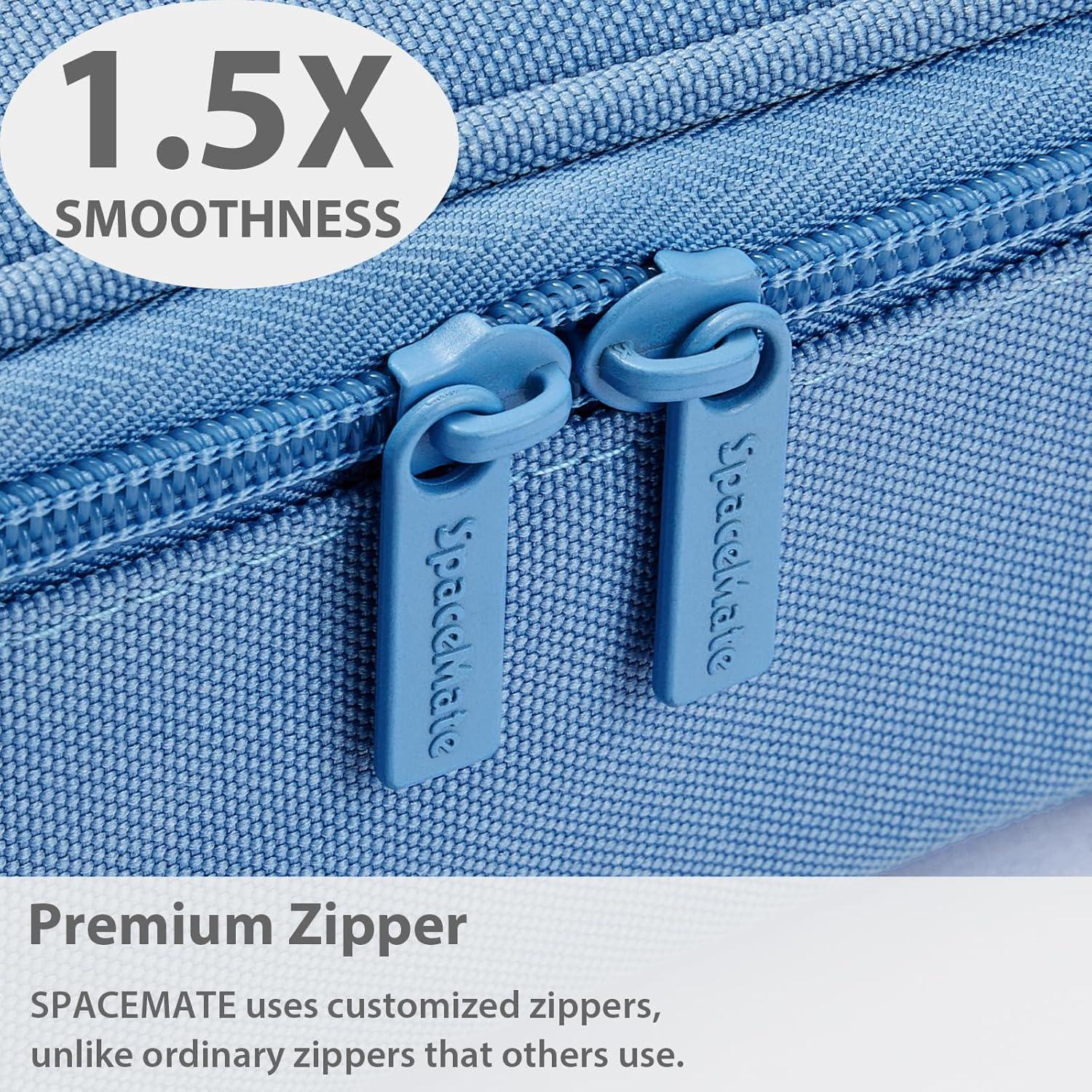 imageSPACEMATE Pencil Case Pouch Box Bag School Supplies Girls Boys Kids Cute Preppy Stuff Large Big Capacity Aesthetic Pen Organizer Back to College Stationary Coal Black Standard Stlye 1800mlCornflower Blue