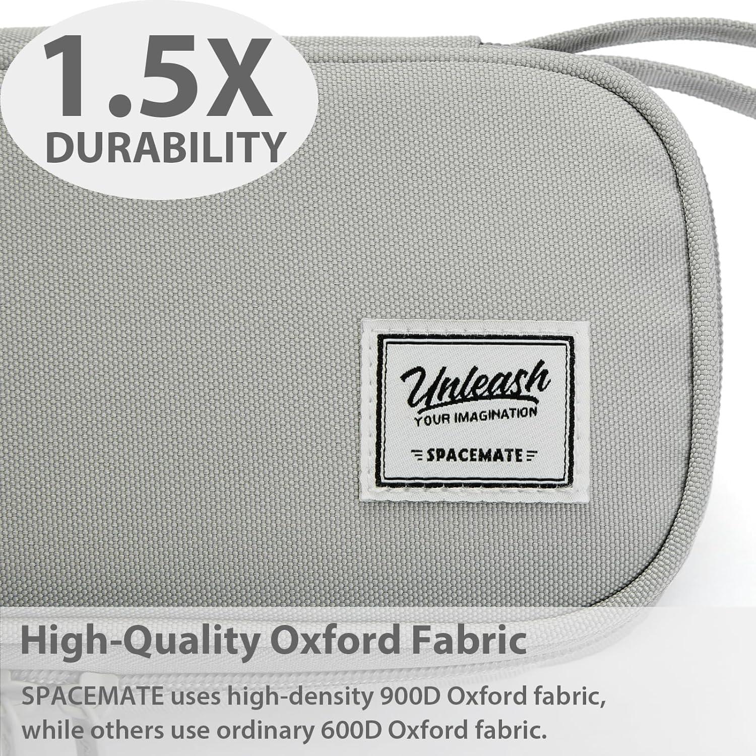 imageSPACEMATE Pencil Case Pouch Box Bag School Supplies Girls Boys Kids Cute Preppy Stuff Large Big Capacity Aesthetic Pen Organizer Back to College Stationary Coal Black Standard Stlye 1800mlLight Gray