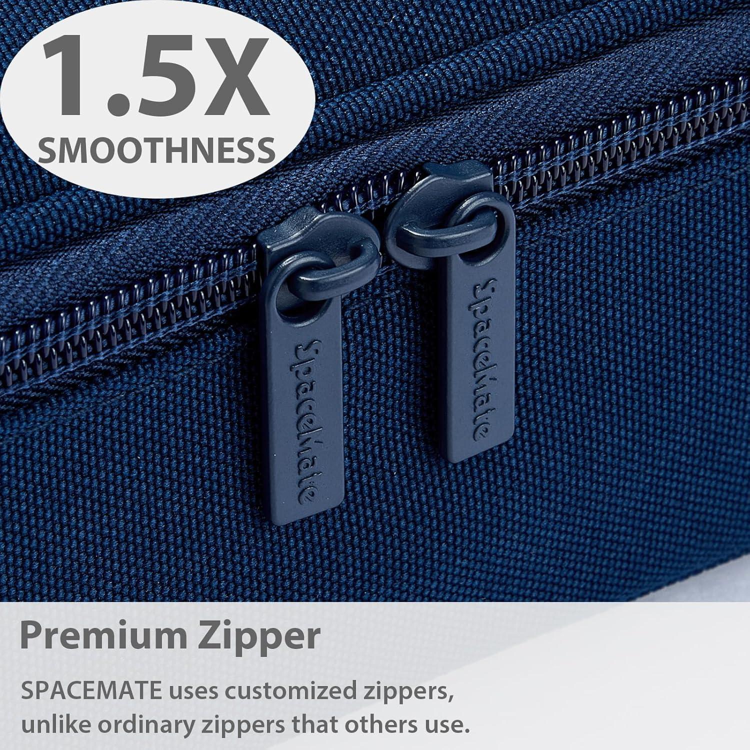 imageSPACEMATE Pencil Case Pouch Box Bag School Supplies Girls Boys Kids Cute Preppy Stuff Large Big Capacity Aesthetic Pen Organizer Back to College Stationary Coal Black Standard Stlye 1800mlMidnight Blue