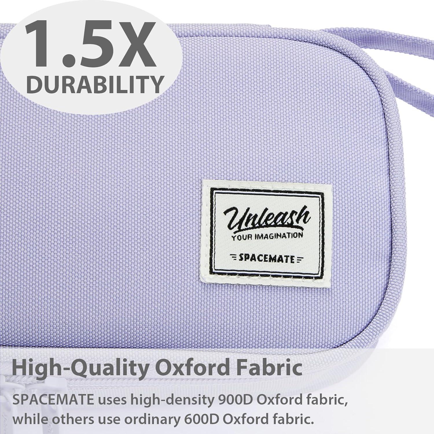 imageSPACEMATE Pencil Case Pouch Box Bag School Supplies Girls Boys Kids Cute Preppy Stuff Large Big Capacity Aesthetic Pen Organizer Back to College Stationary Coal Black Standard Stlye 1800mlLight Purple