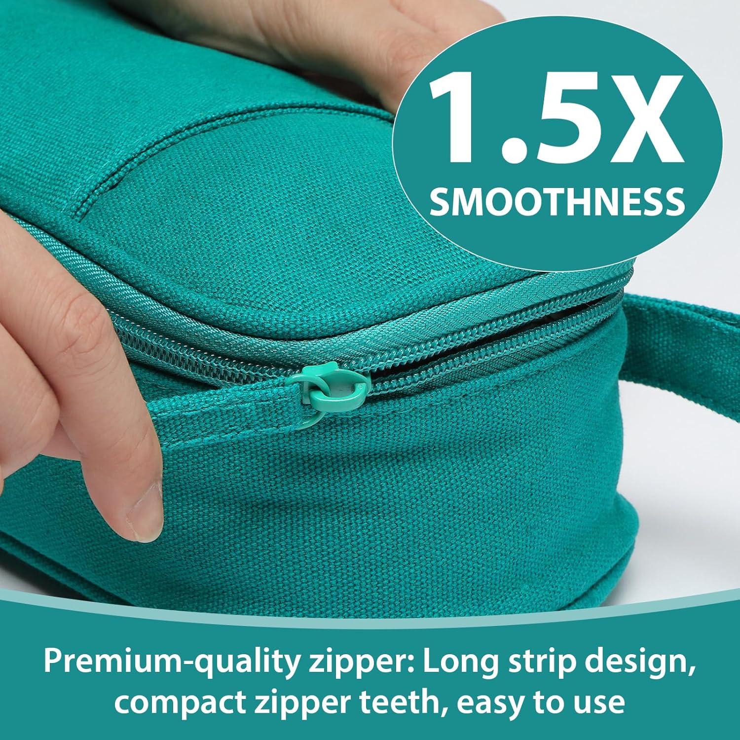 imageSPACEMATE Pencil Case Pouch Box Bag School Supplies Girls Boys Kids Cute Preppy Stuff Large Big Capacity Aesthetic Pen Organizer Back to College Stationary Dark Cyan Heavy Duty Canvas 1800mlDark Cyan