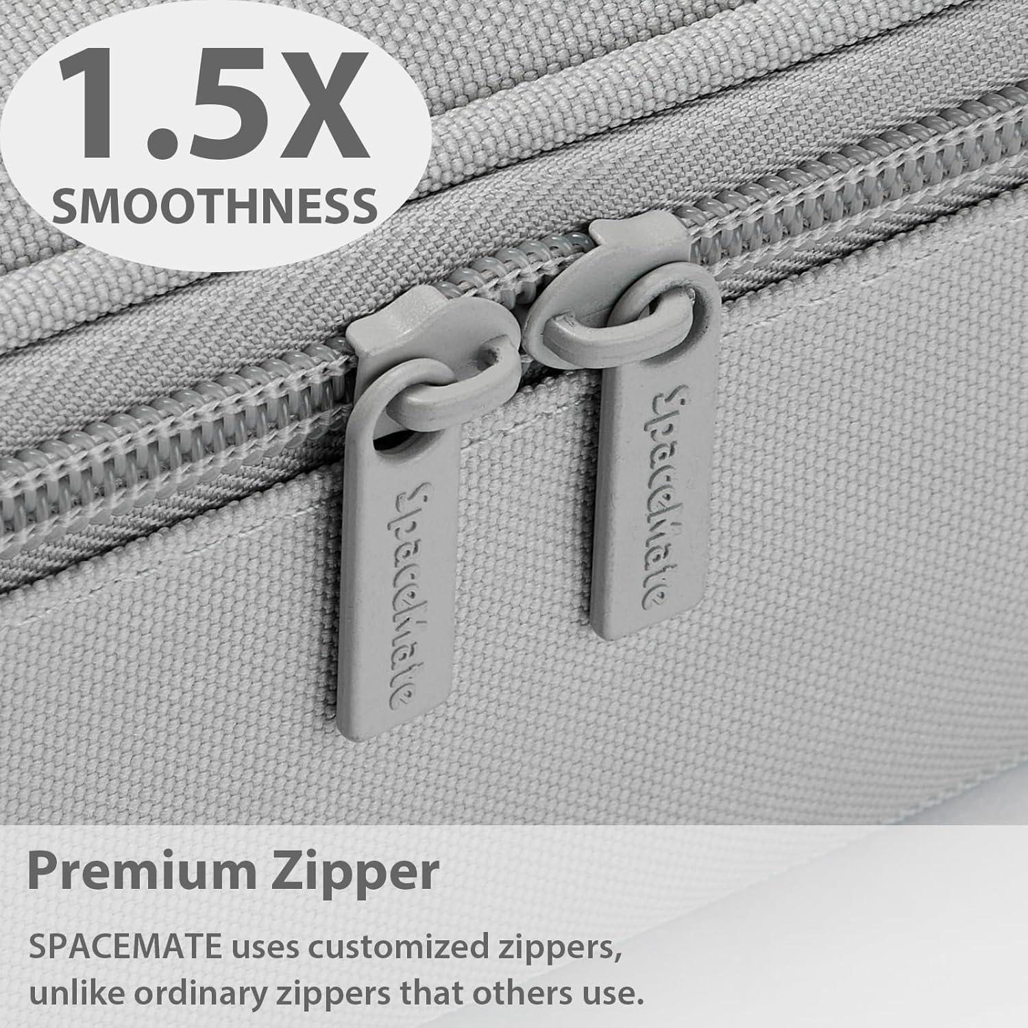 imageSPACEMATE Pencil Case Pouch Box Bag School Supplies Girls Boys Kids Cute Preppy Stuff Large Big Capacity Aesthetic Pen Organizer Back to College Stationary Cornflower Blue Classic Stlye 1800mlGray