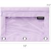 imageSPACEMATE 2 Pack Binder Pencil Pouch Case Box Bag for 3 Ring Binder School Supplies Girls Boys Kids Clear Preppy Stuff Large Aesthetic Pen Organizer Back to College Stationary Light PurpleLight Purple