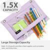 imageSPACEMATE 2 Pack Binder Pencil Pouch Case Box Bag for 3 Ring Binder School Supplies Girls Boys Kids Clear Preppy Stuff Large Aesthetic Pen Organizer Back to College Stationary Light PurpleLight Purple