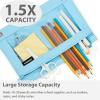 imageSPACEMATE 2 Pack Binder Pencil Pouch Case Box Bag for 3 Ring Binder School Supplies Girls Boys Kids Clear Preppy Stuff Large Aesthetic Pen Organizer Back to College Stationary Light PurpleSky Blue